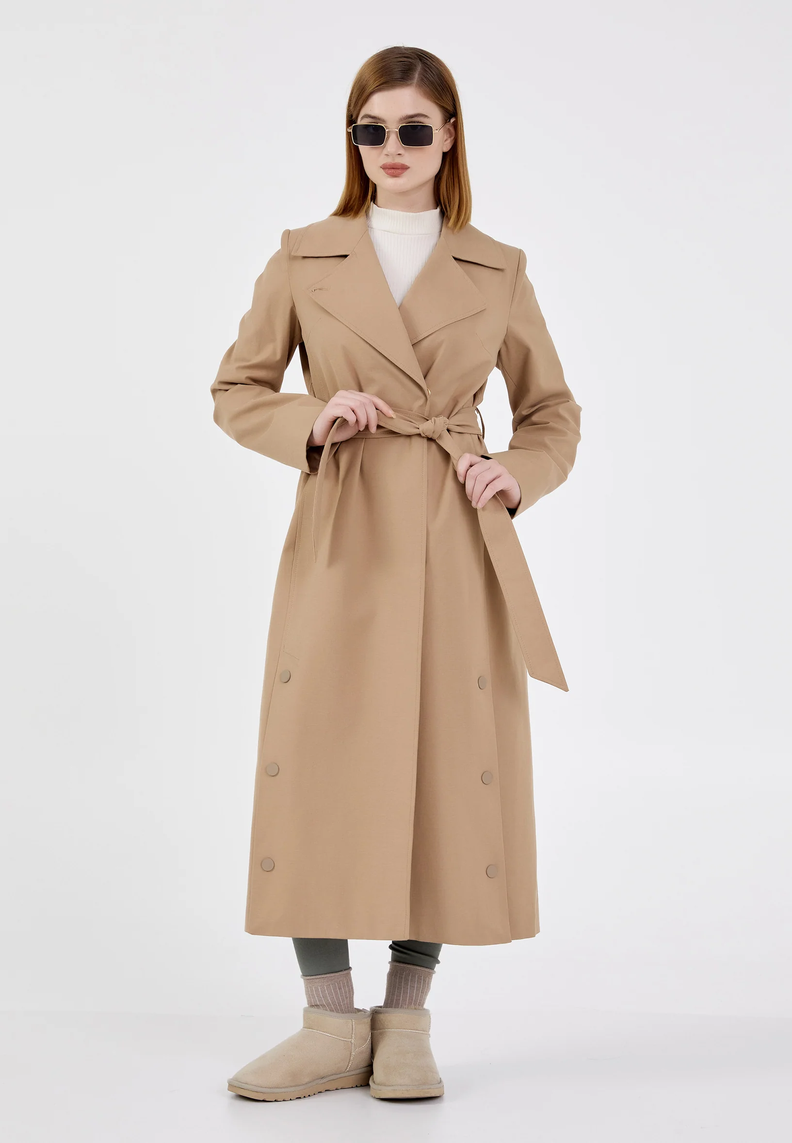 Polyester Solid Color Regular Coat grm0336 - Image 2