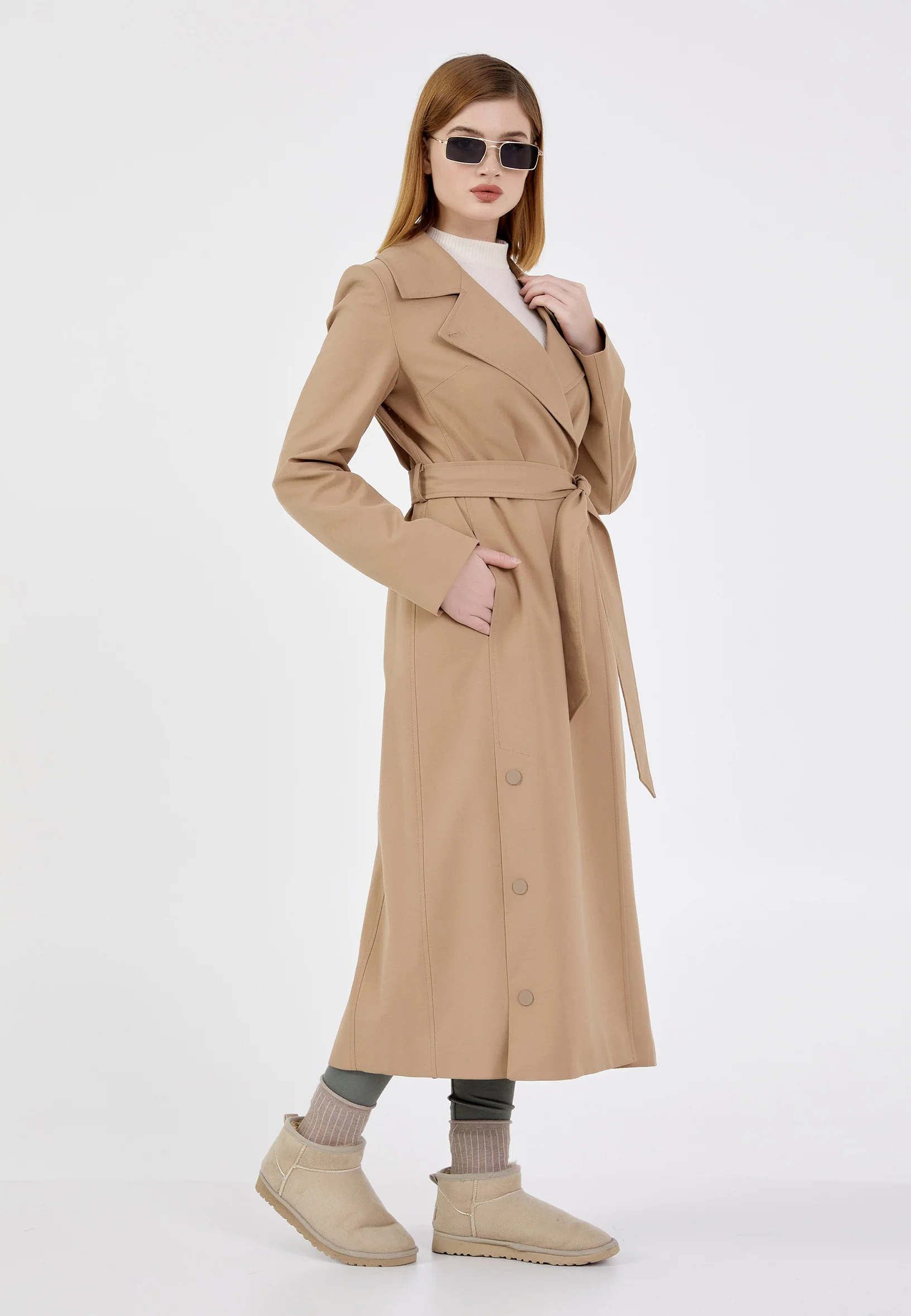 Polyester Solid Color Regular Coat grm0336 - Image 3