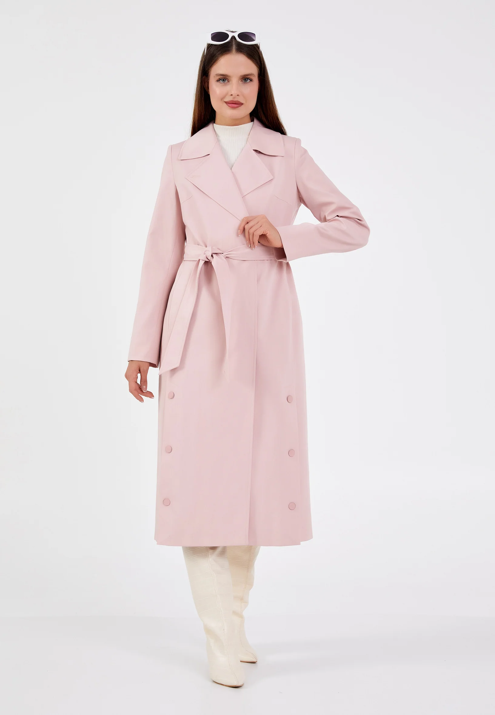 Polyester Solid Color Regular Coat grm0336 - Image 6
