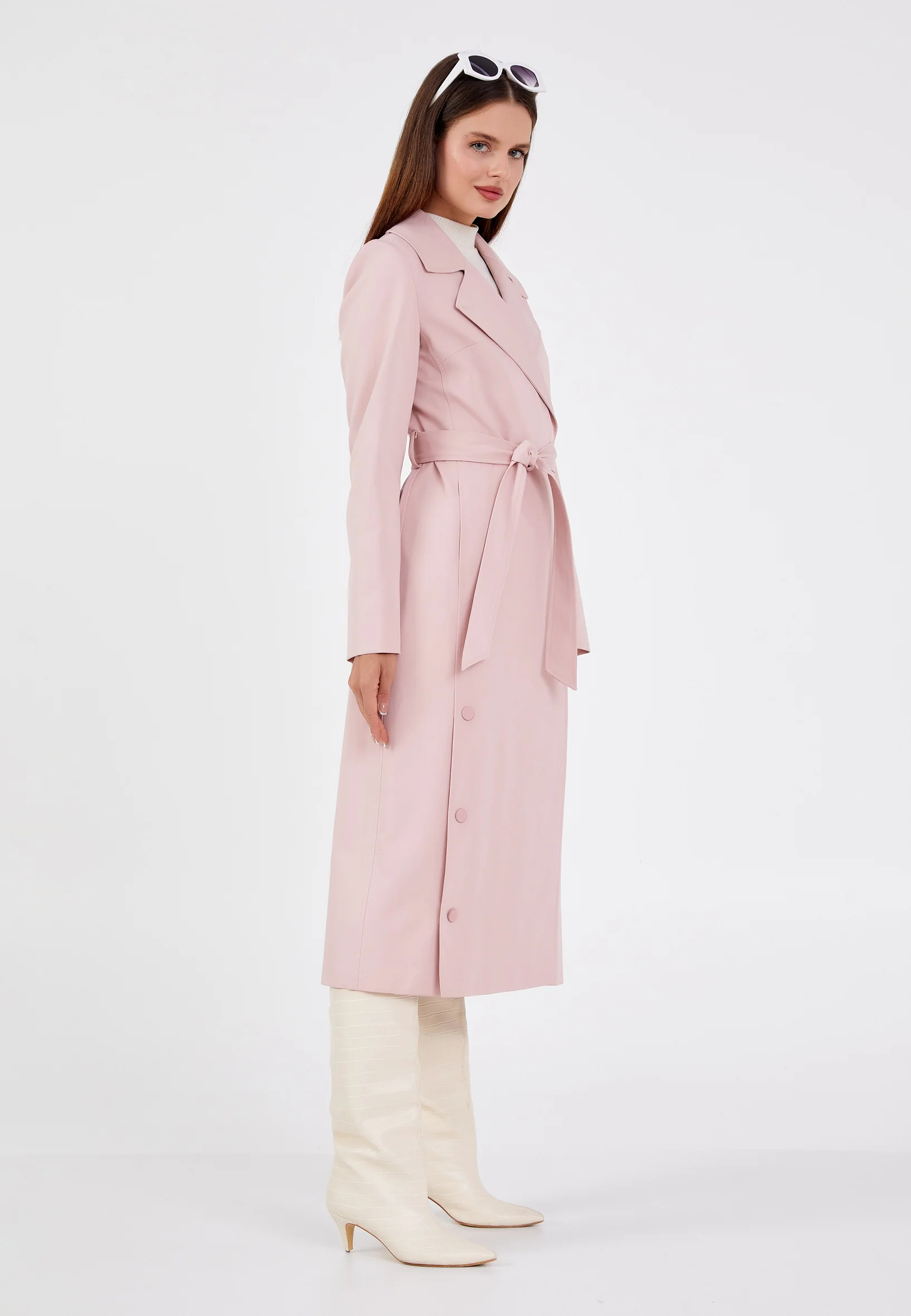 Polyester Solid Color Regular Coat grm0336 - Image 7