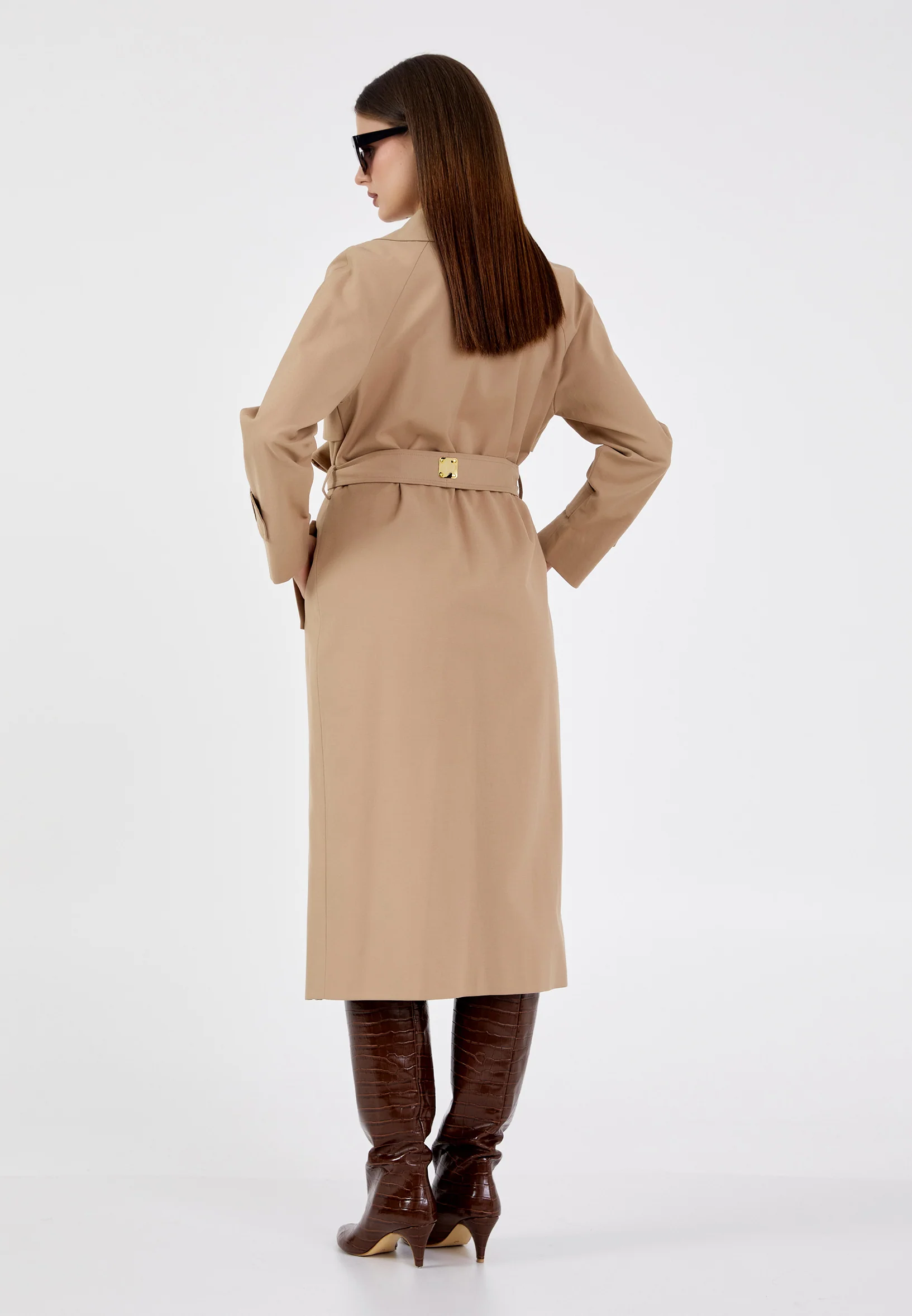 Polyester Solid Color Regular Coat grm0338 - Image 4