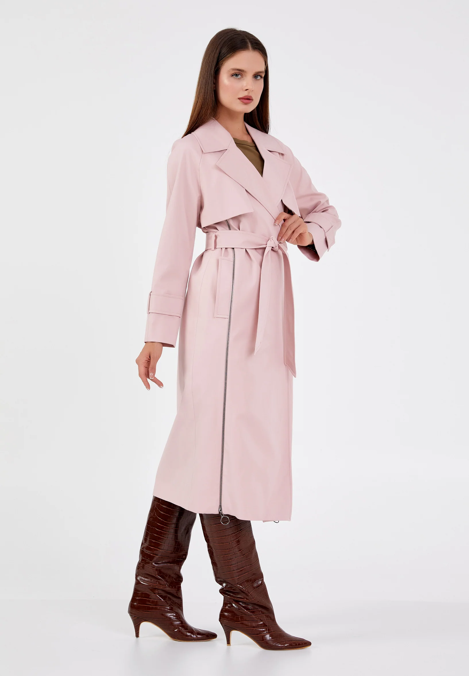 Polyester Solid Color Regular Coat grm0338 - Image 9