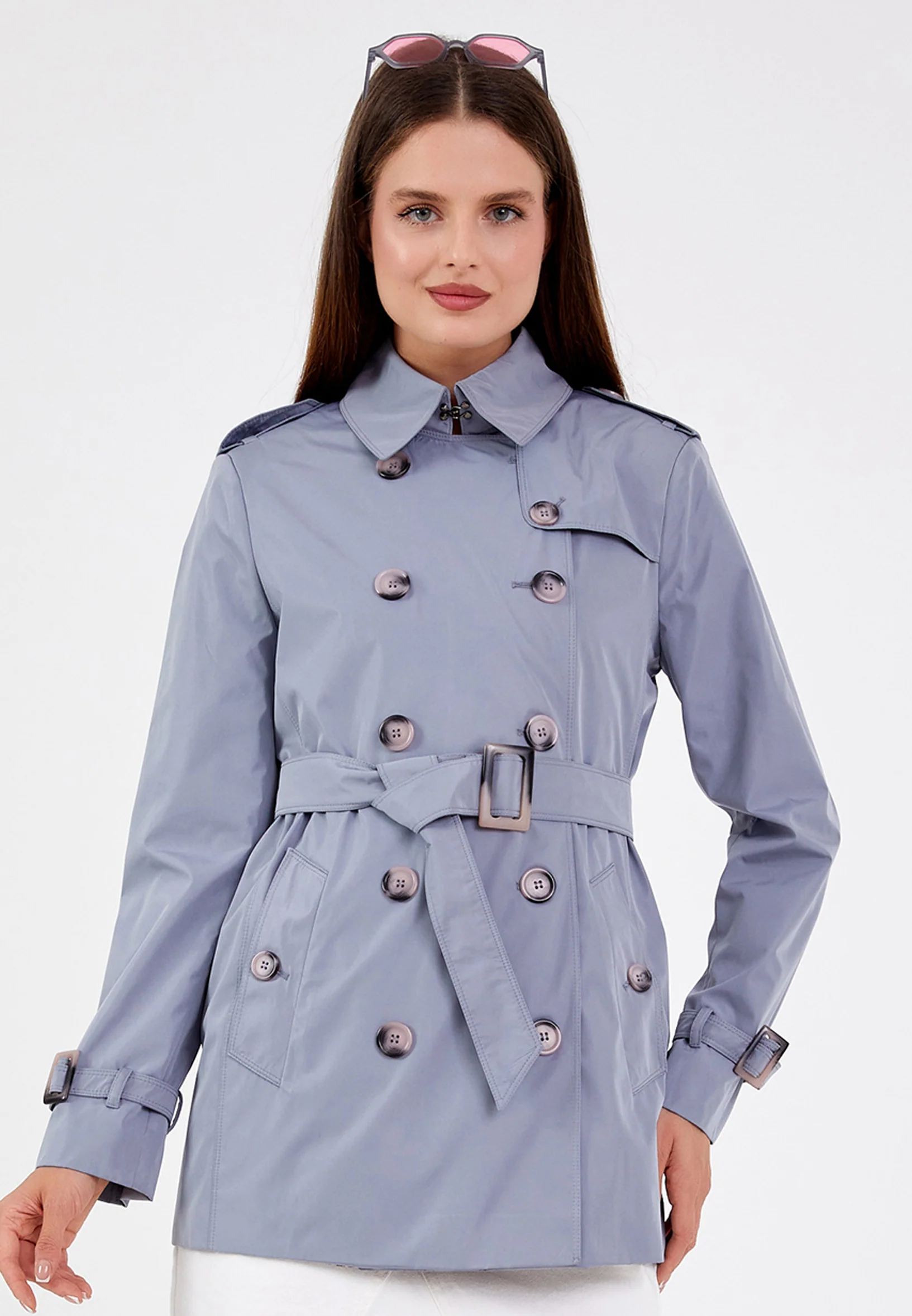 Polyester Solid Color Regular Coat grm0363 - Image 11