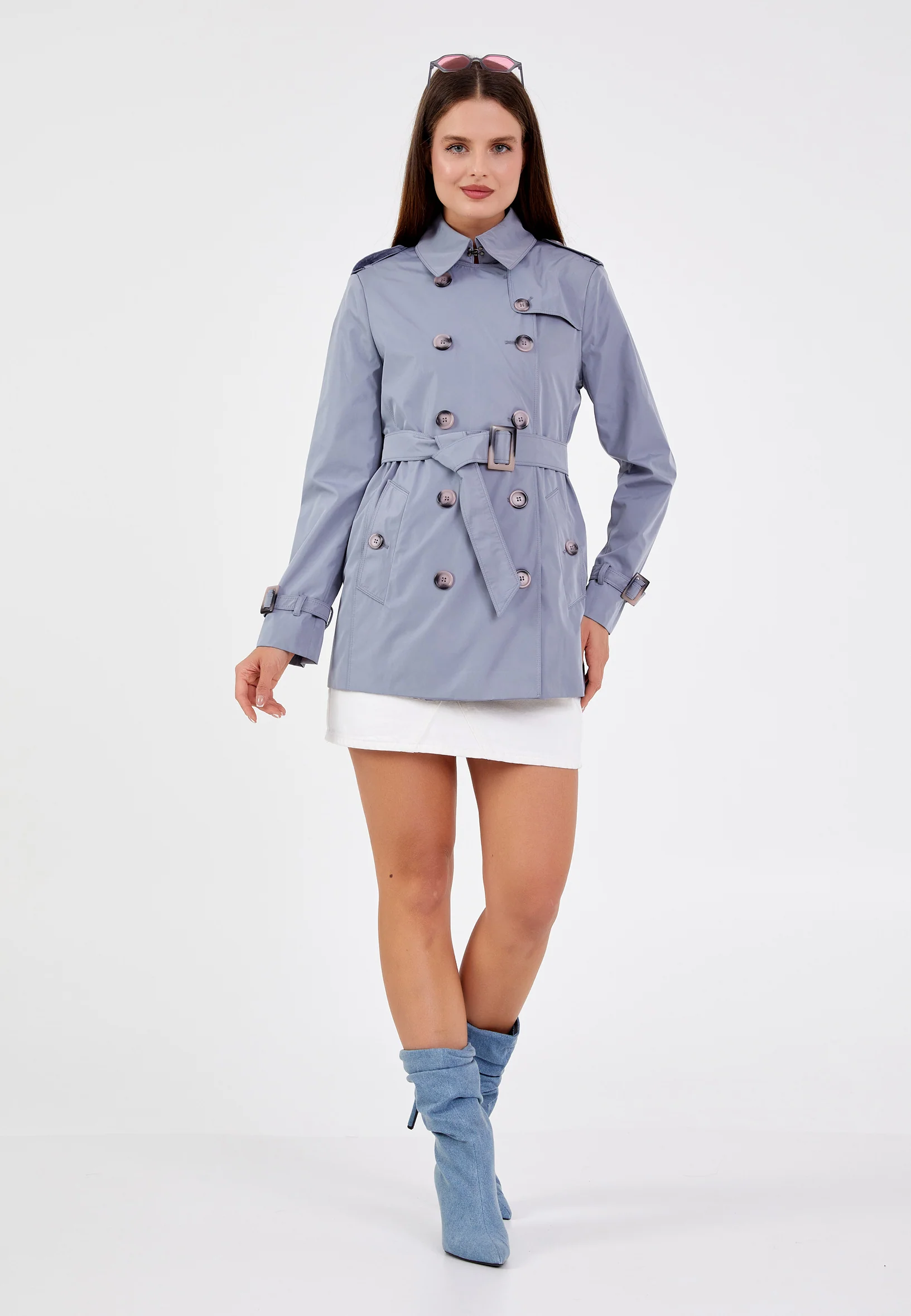 Polyester Solid Color Regular Coat grm0363 - Image 12