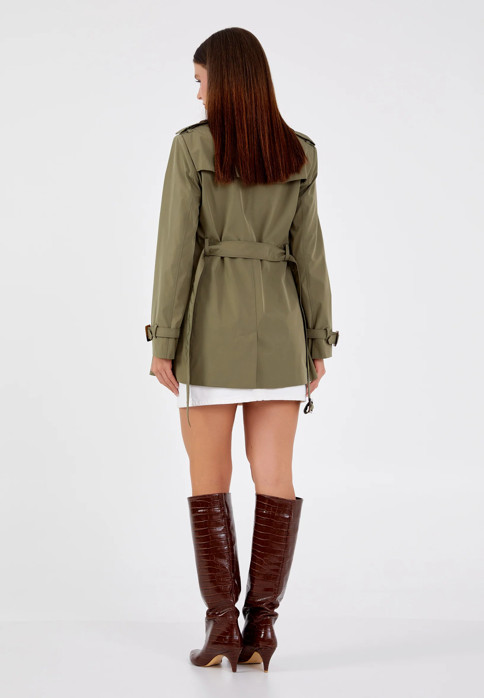 Polyester Solid Color Regular Coat grm0363 - Image 18