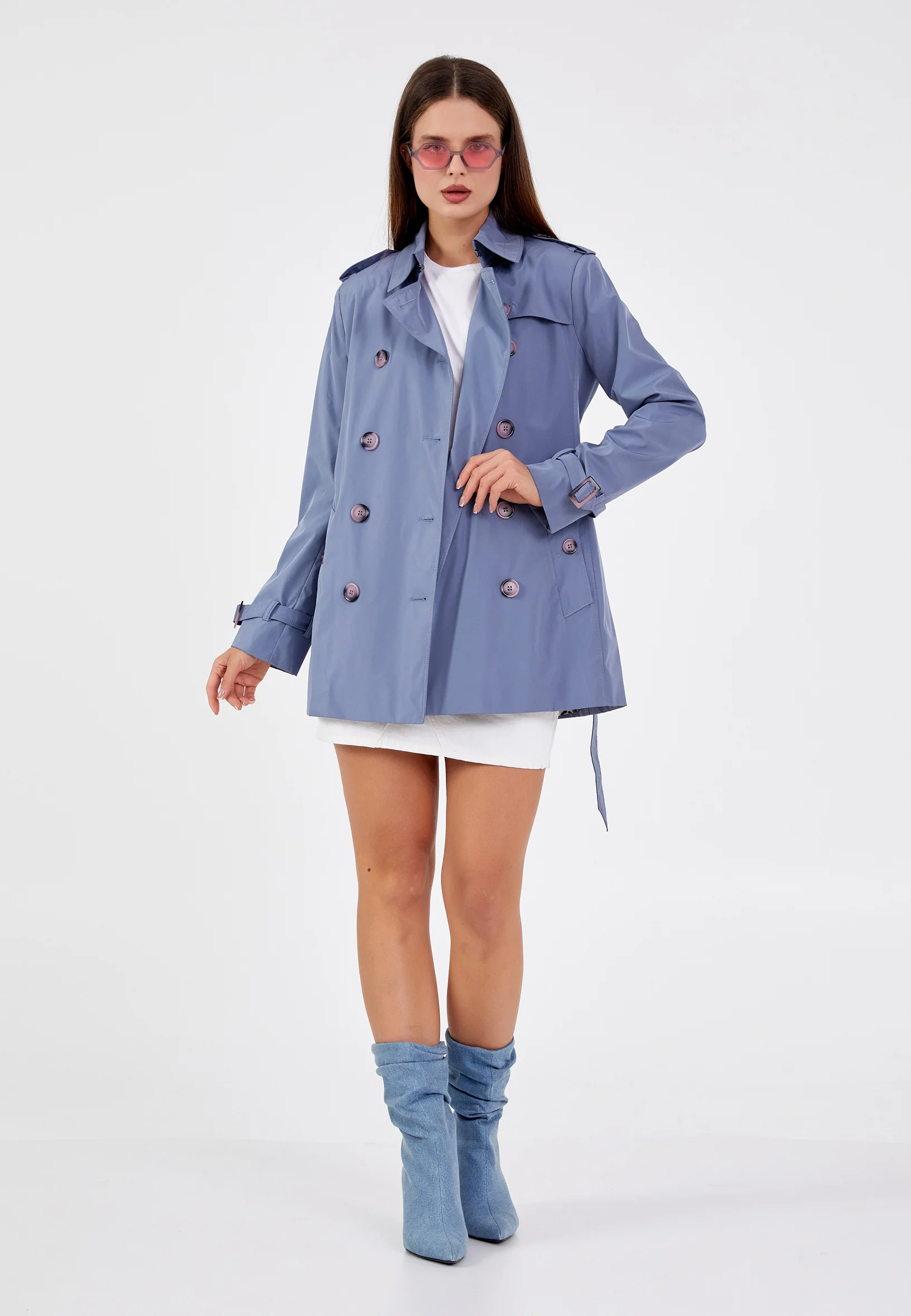 Polyester Solid Color Regular Coat grm0363 - Image 2