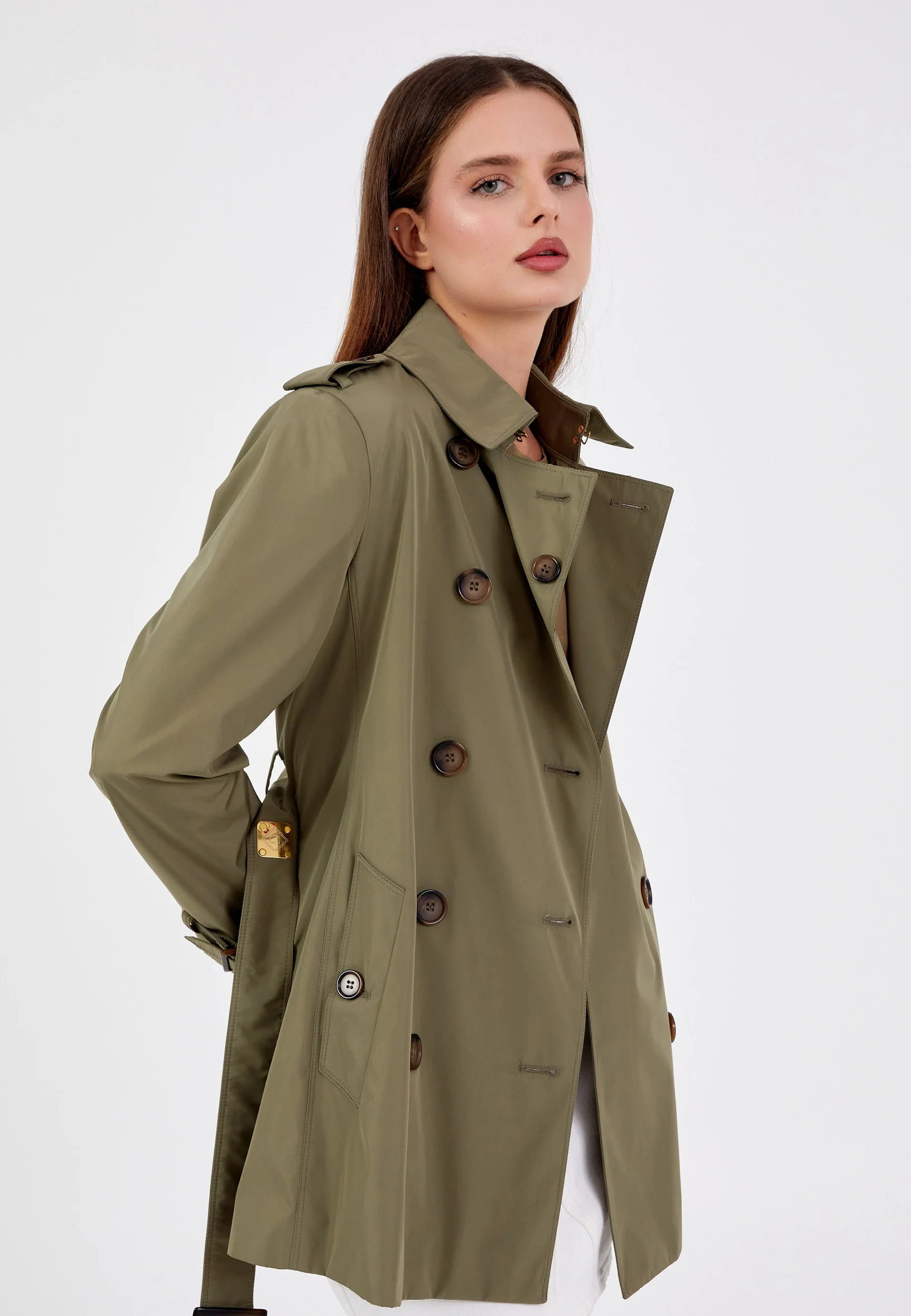 Polyester Solid Color Regular Coat grm0363 - Image 21