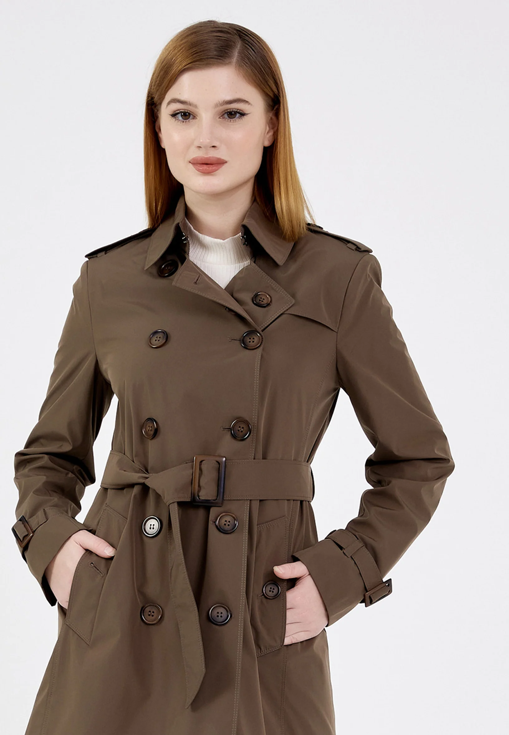 Polyester Solid Color Regular Coat grm0363 - Image 7
