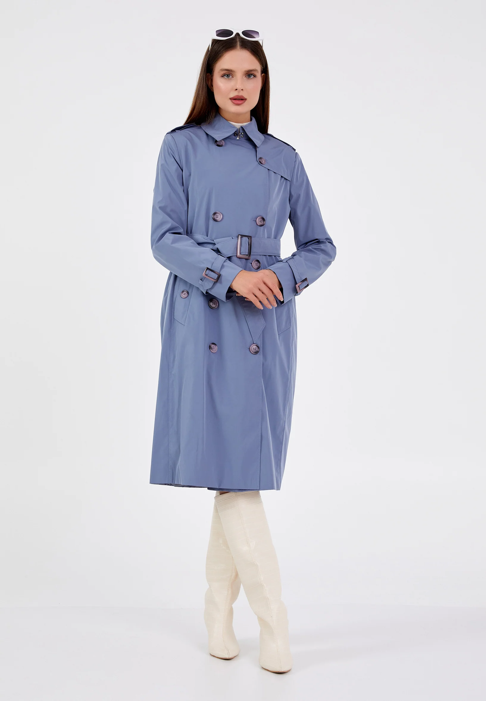 Polyester Solid Color Regular Coat grm0364