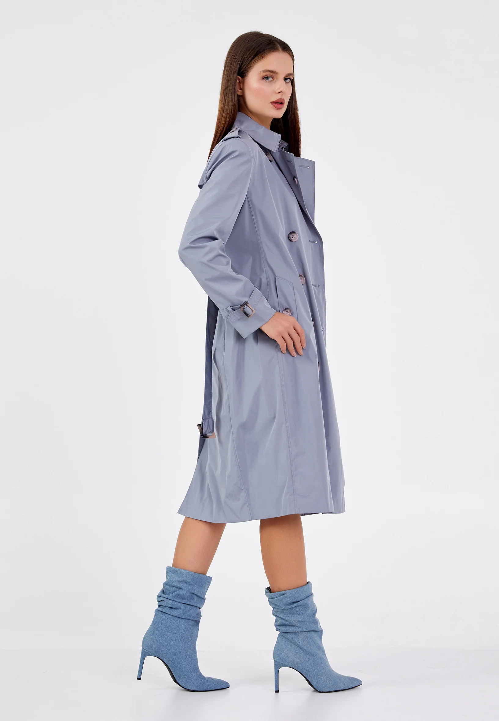 Polyester Solid Color Regular Coat grm0364 - Image 11