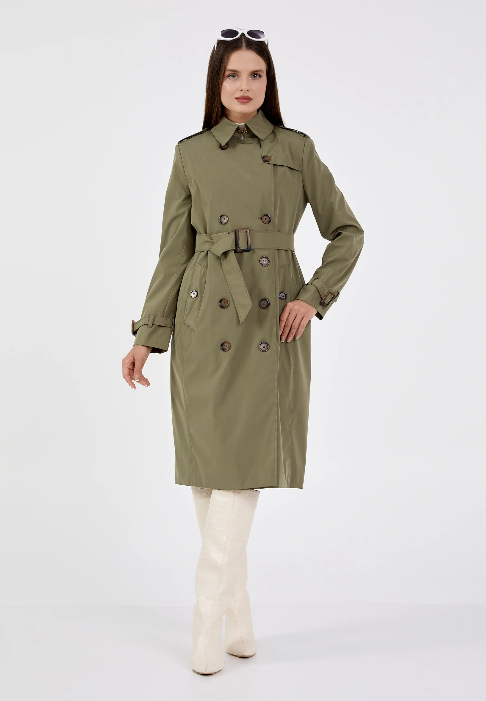 Polyester Solid Color Regular Coat grm0364 - Image 13