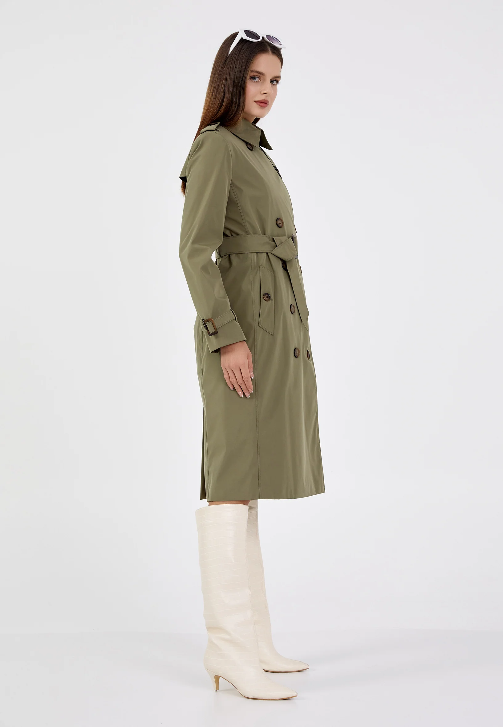 Polyester Solid Color Regular Coat grm0364 - Image 15