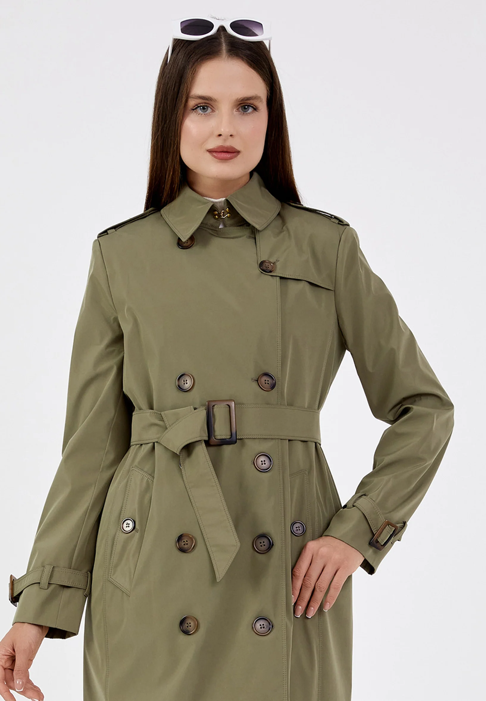 Polyester Solid Color Regular Coat grm0364 - Image 16