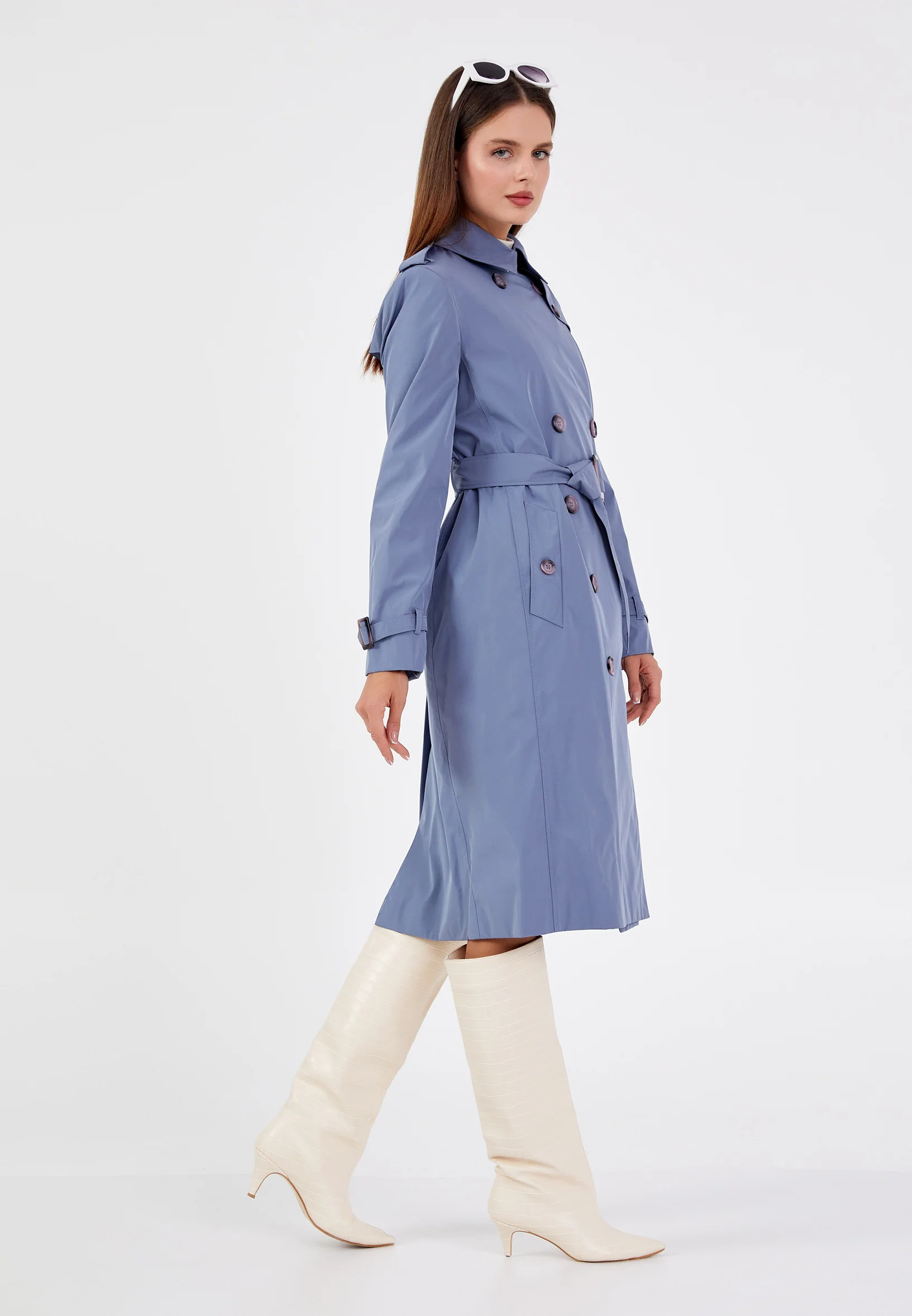 Polyester Solid Color Regular Coat grm0364 - Image 3