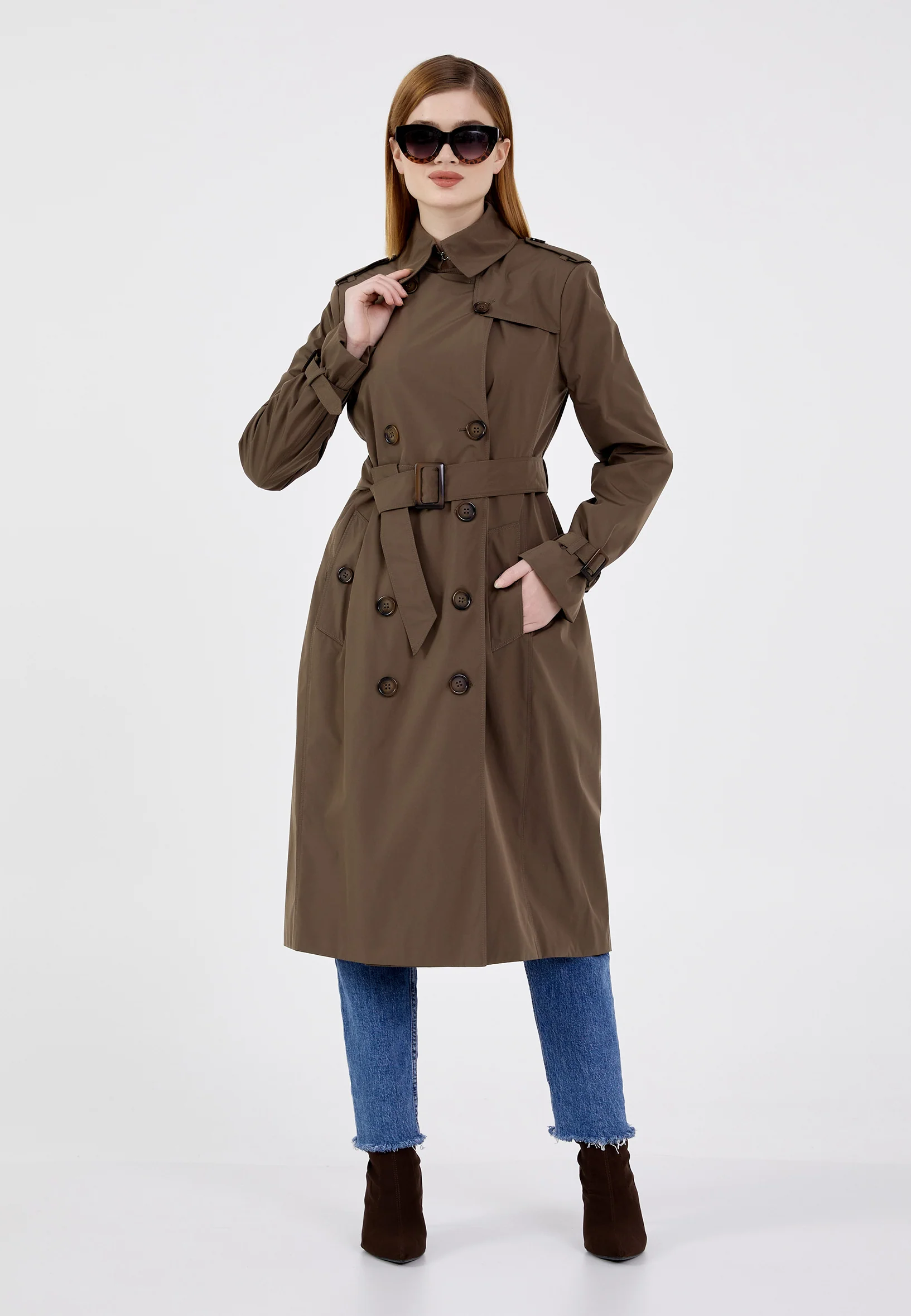 Polyester Solid Color Regular Coat grm0364 - Image 5
