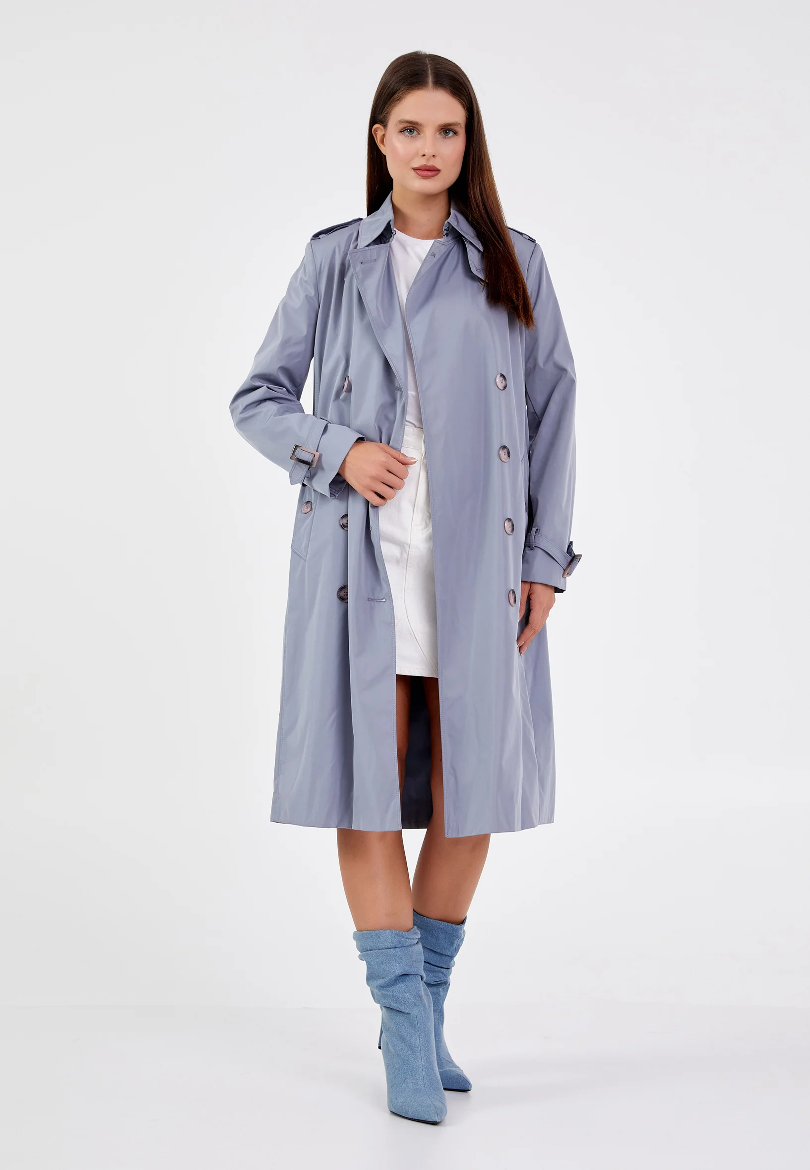 Polyester Solid Color Regular Coat grm0364 - Image 9