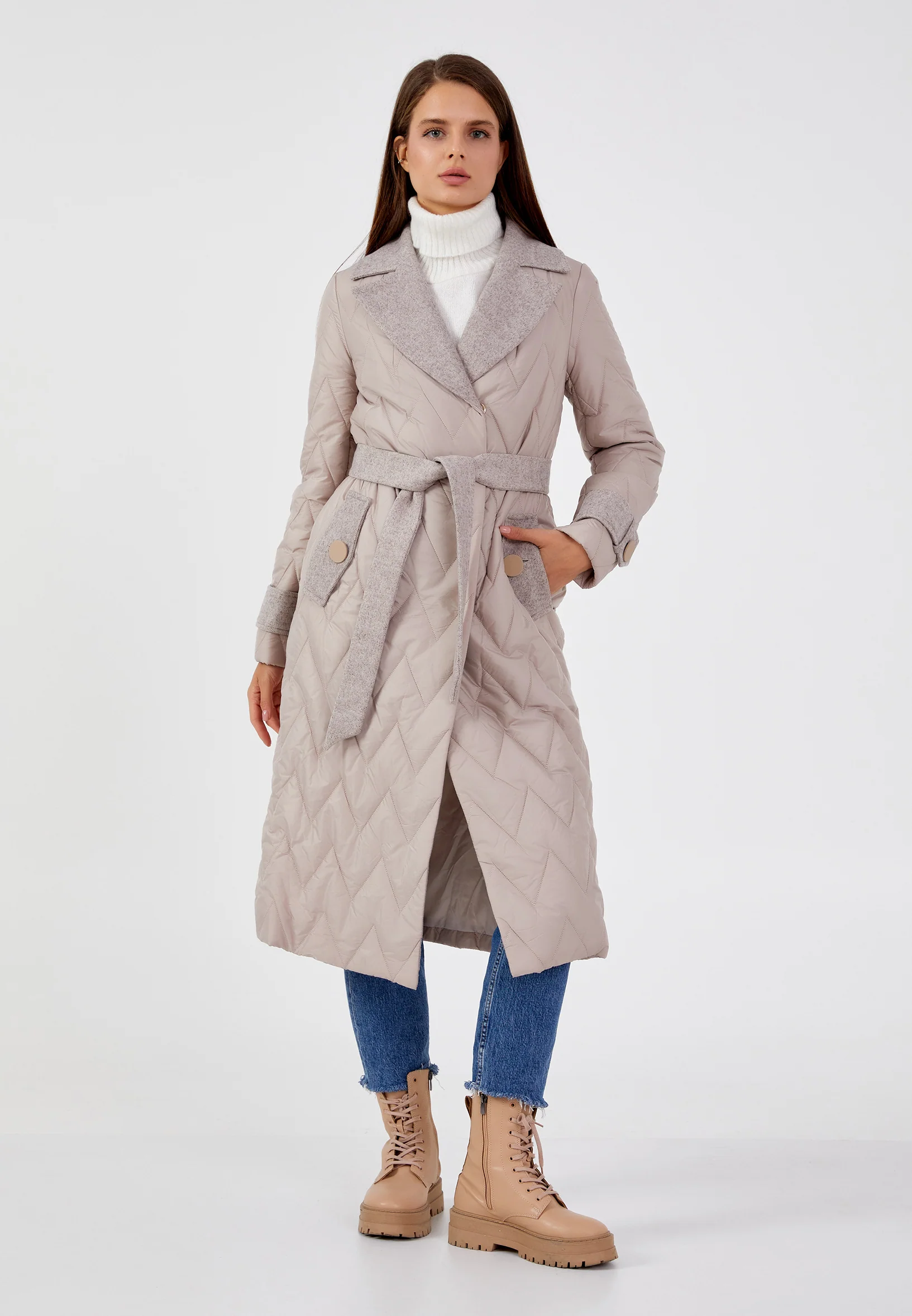 Polyester Solid Color Regular Coat mml0194 - Image 2