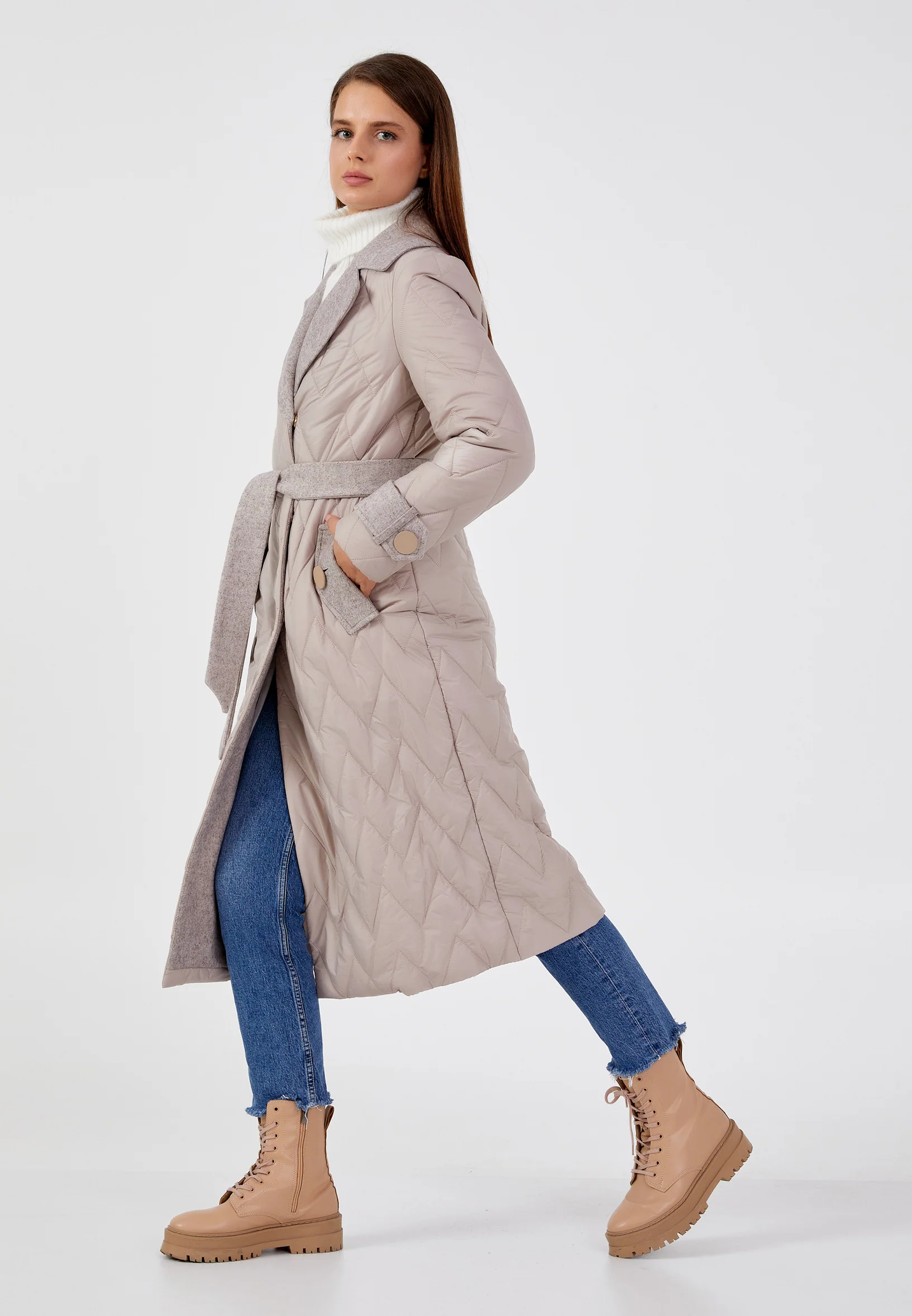 Polyester Solid Color Regular Coat mml0194 - Image 3