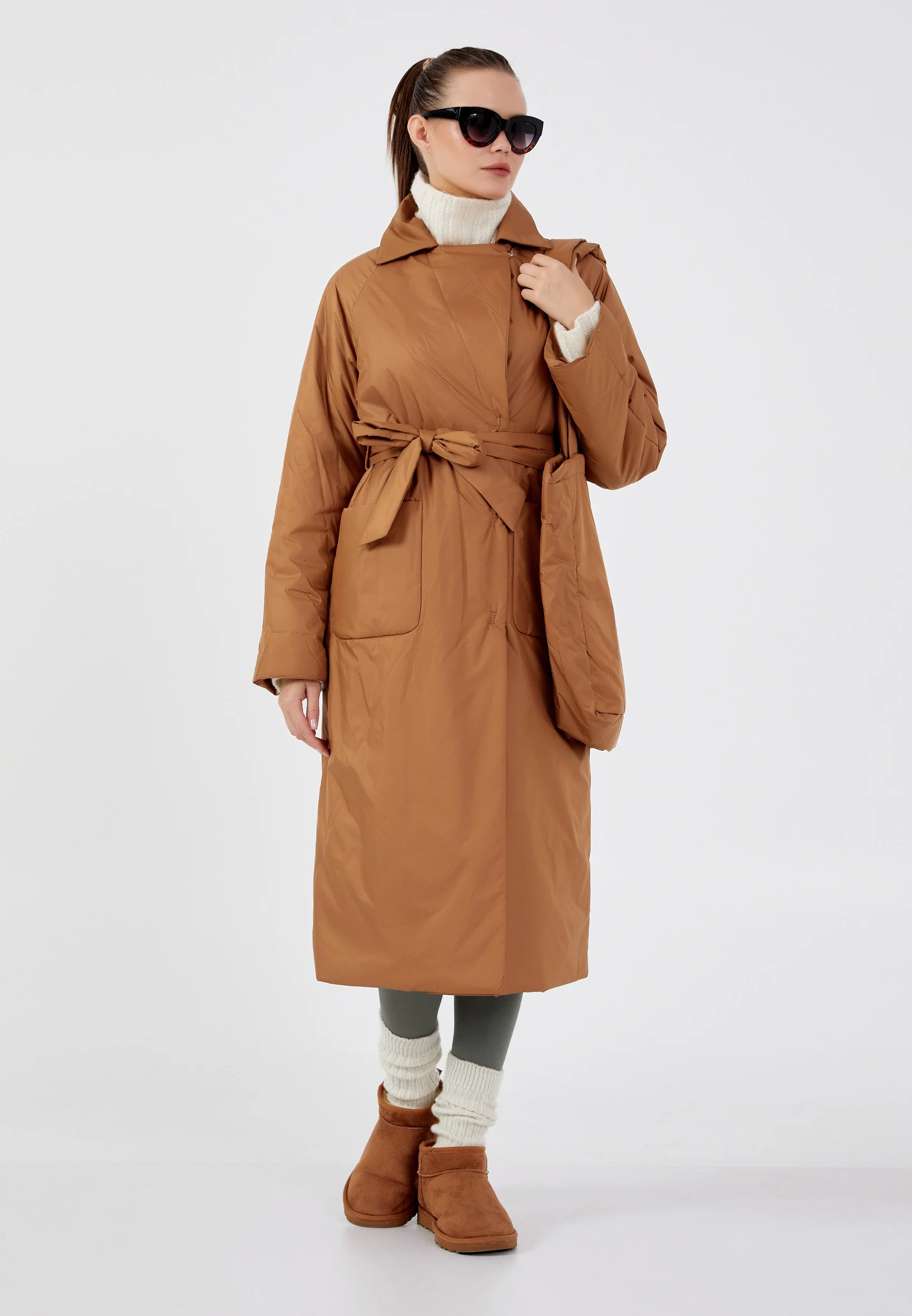 Polyester Solid Color Regular Coat mml0319 - Image 10