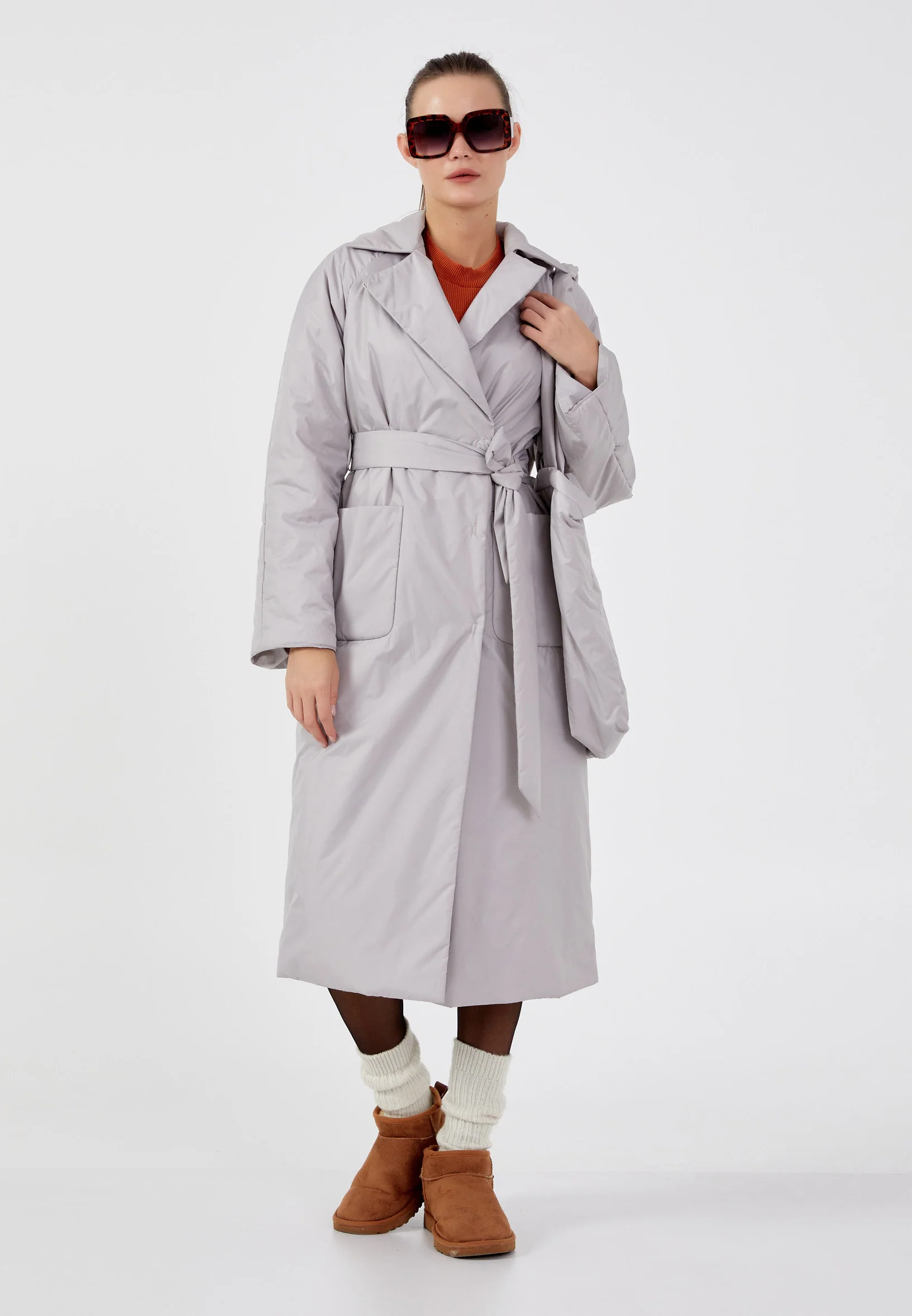Polyester Solid Color Regular Coat mml0319 - Image 6