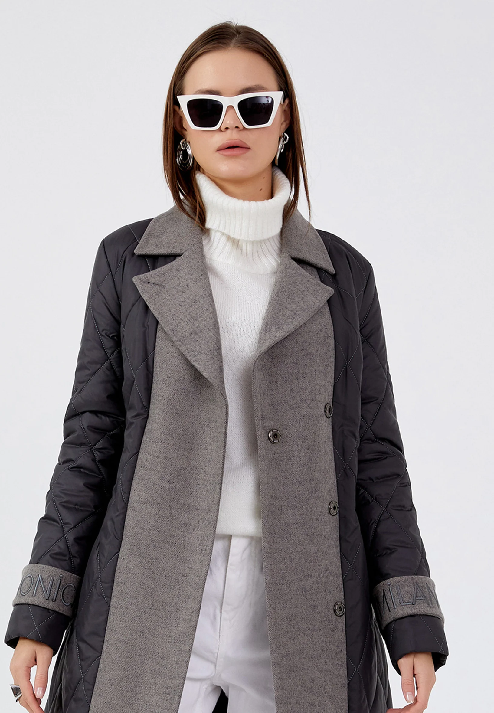 Polyester Solid Color Regular Coat mml0380 - Image 4
