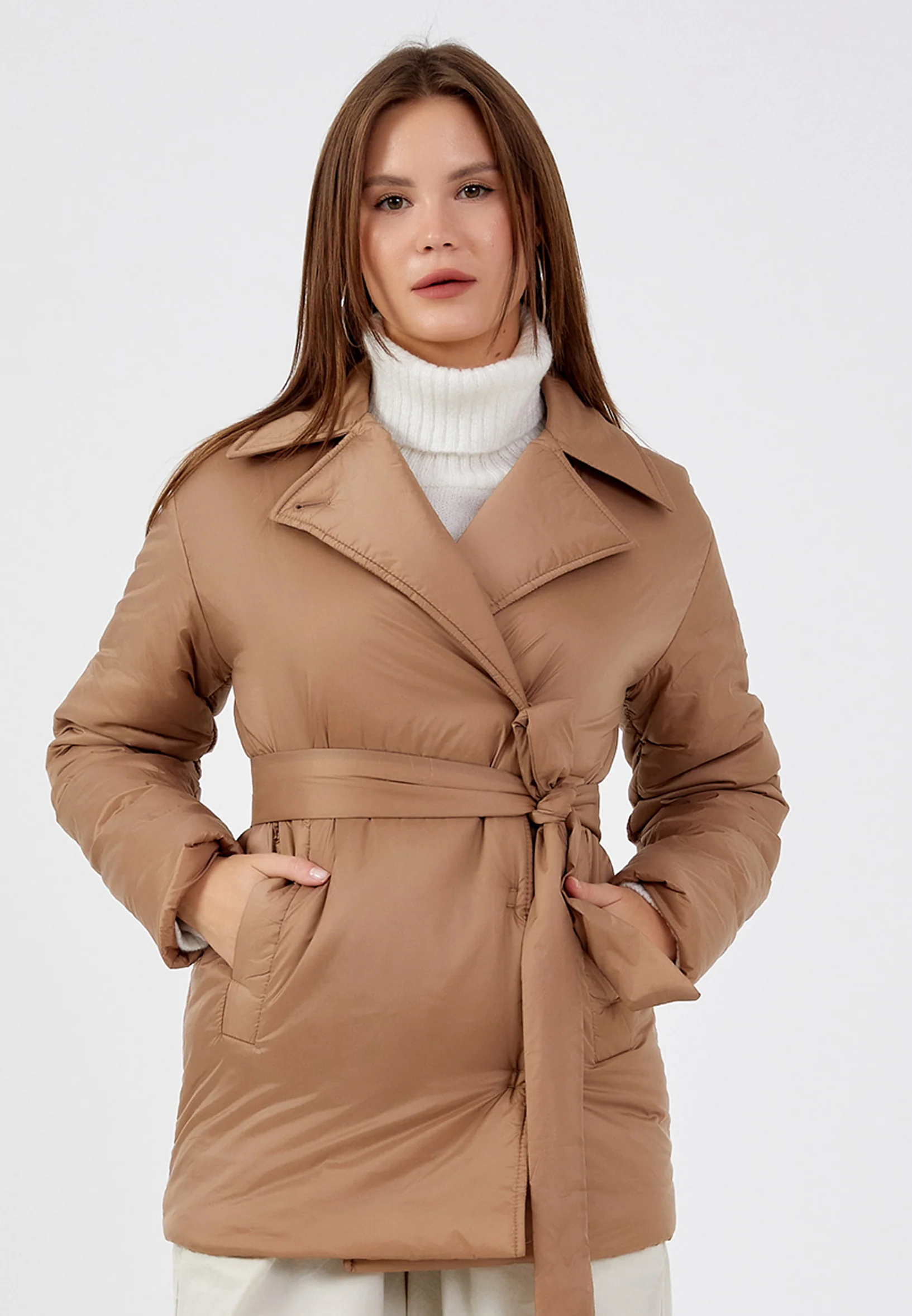 Polyester Solid Color Regular Coat mml0452 - Image 11