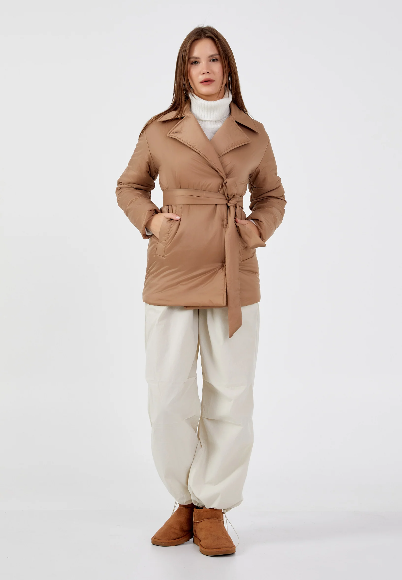 Polyester Solid Color Regular Coat mml0452 - Image 12