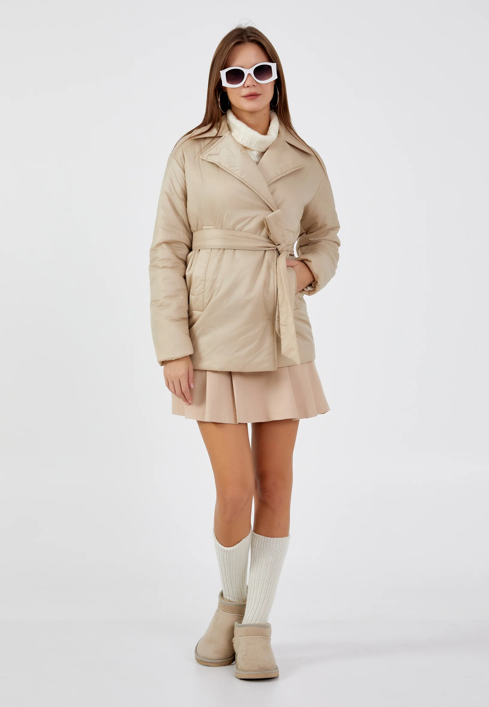 Polyester Solid Color Regular Coat mml0452 - Image 2