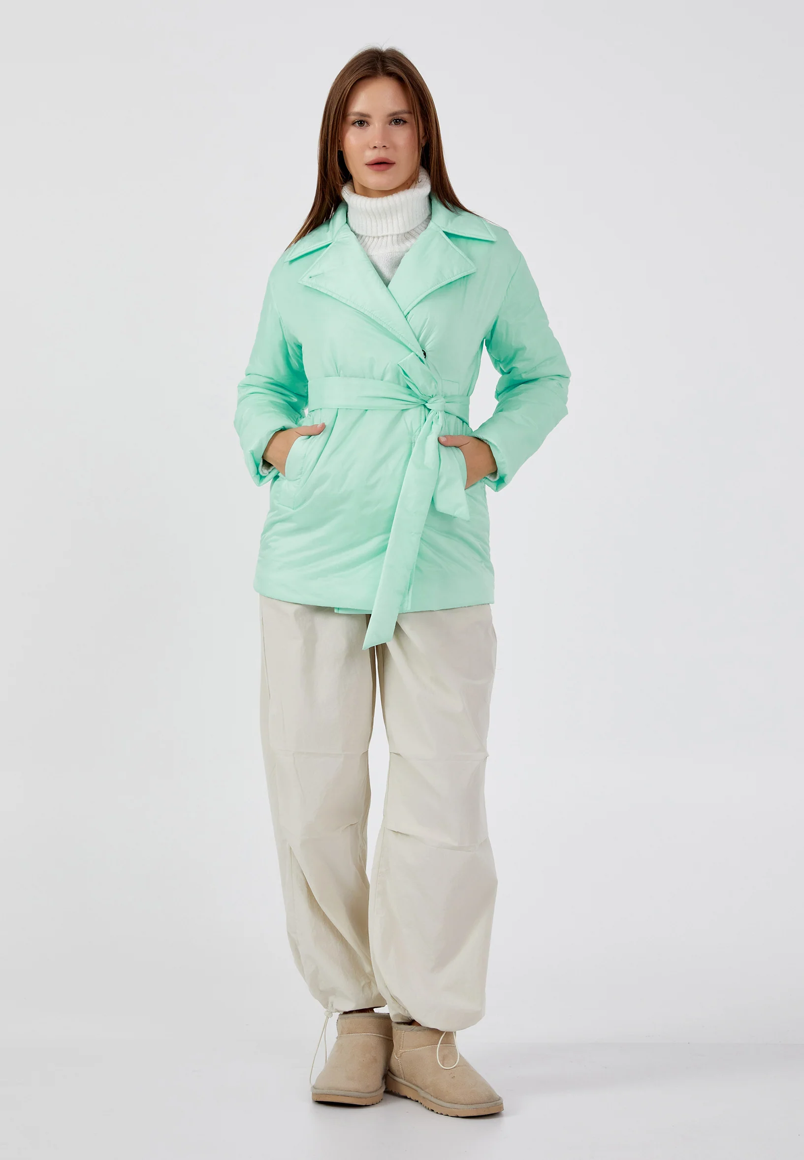 Polyester Solid Color Regular Coat mml0452 - Image 25