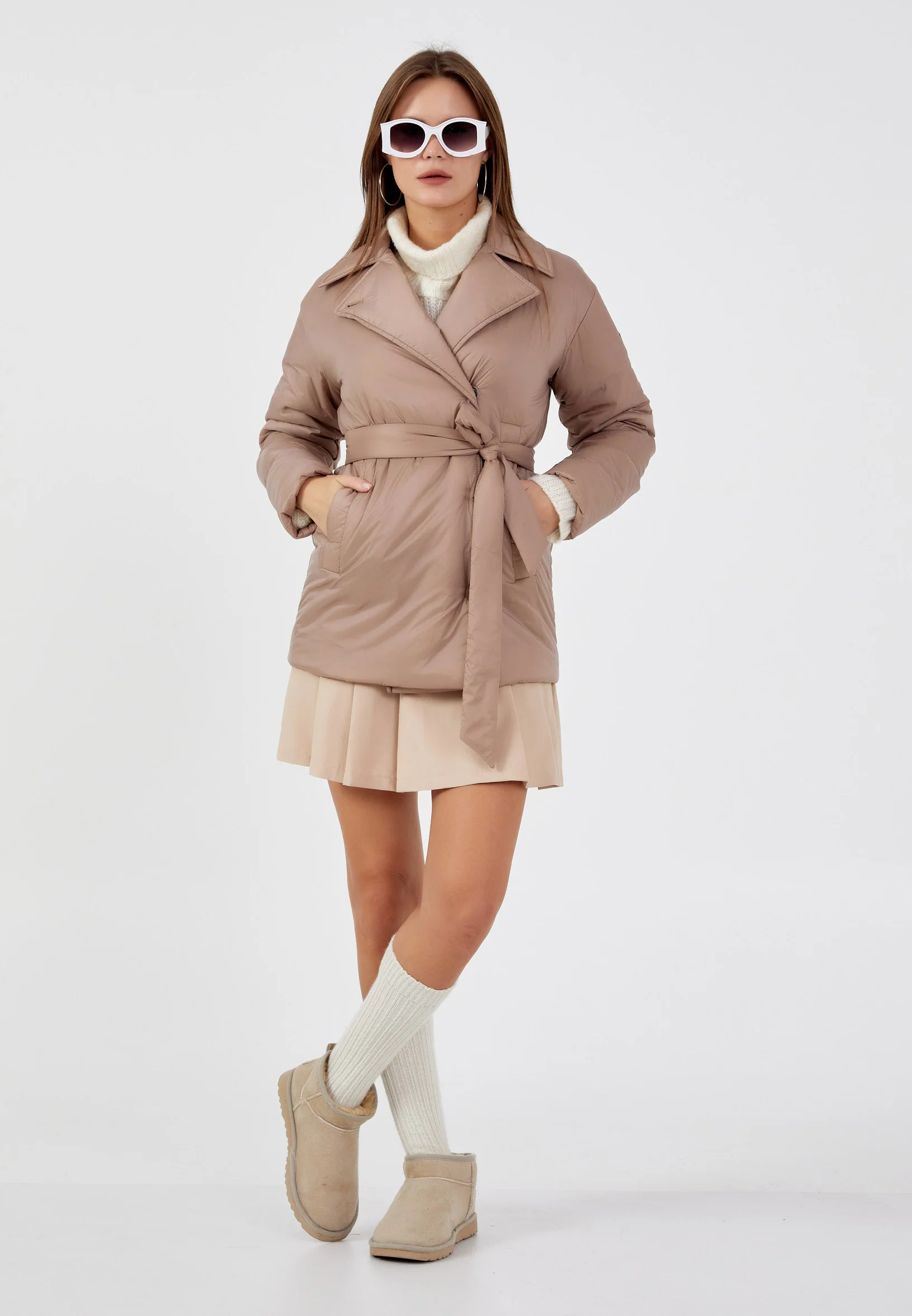 Polyester Solid Color Regular Coat mml0452 - Image 29