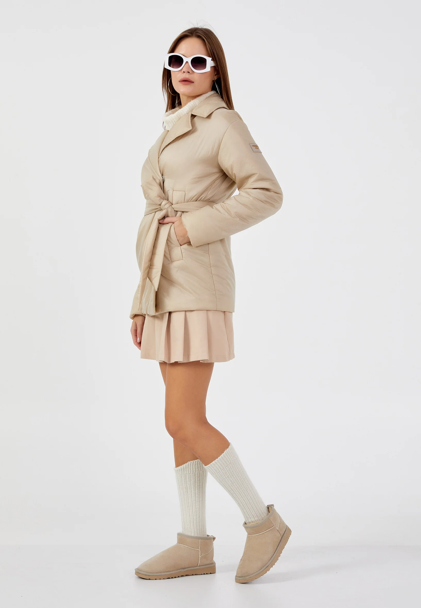 Polyester Solid Color Regular Coat mml0452 - Image 3
