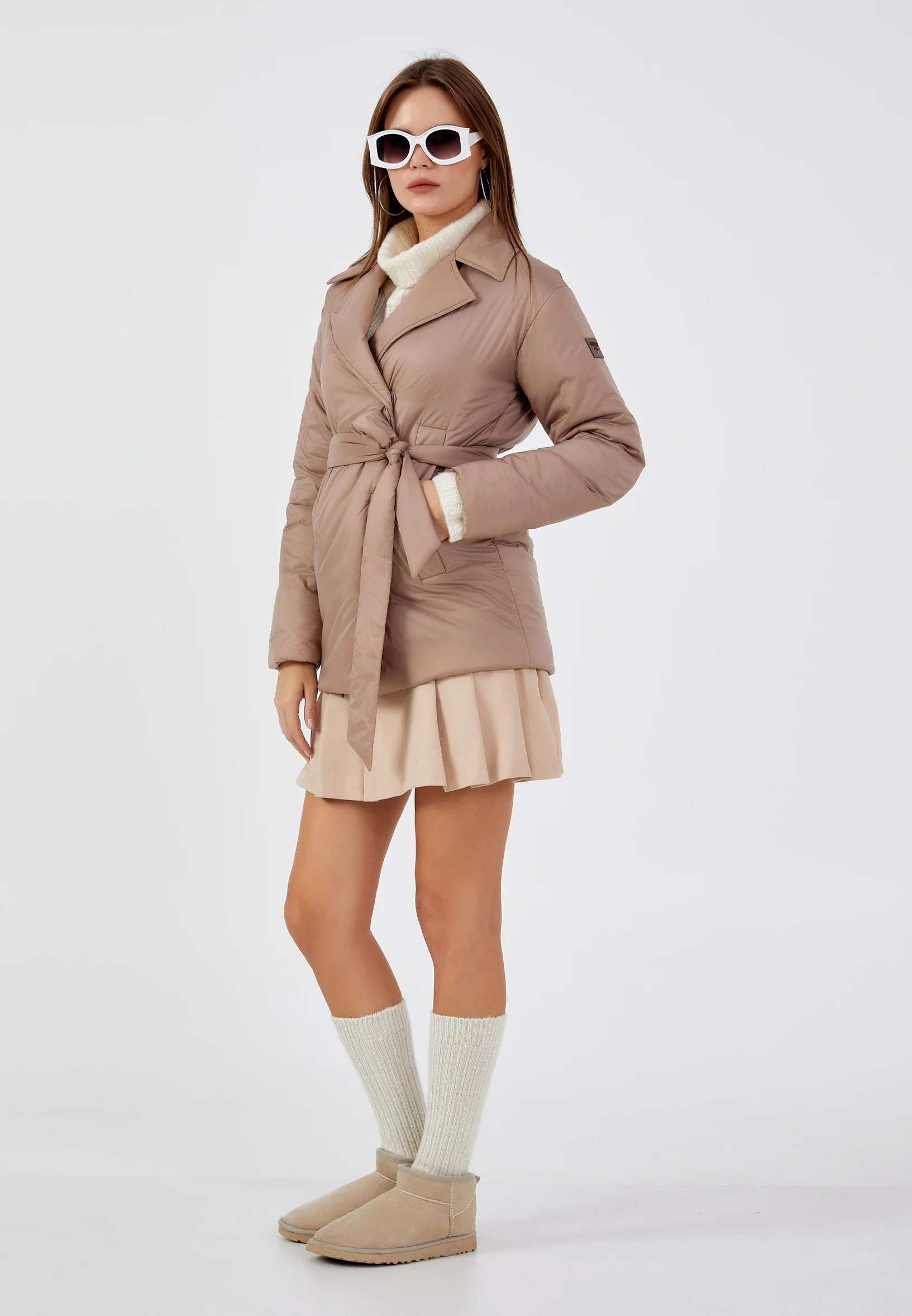 Polyester Solid Color Regular Coat mml0452 - Image 30