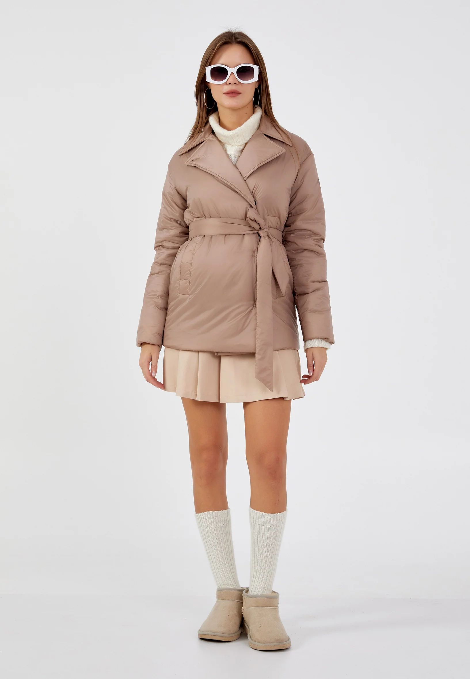 Polyester Solid Color Regular Coat mml0452 - Image 32