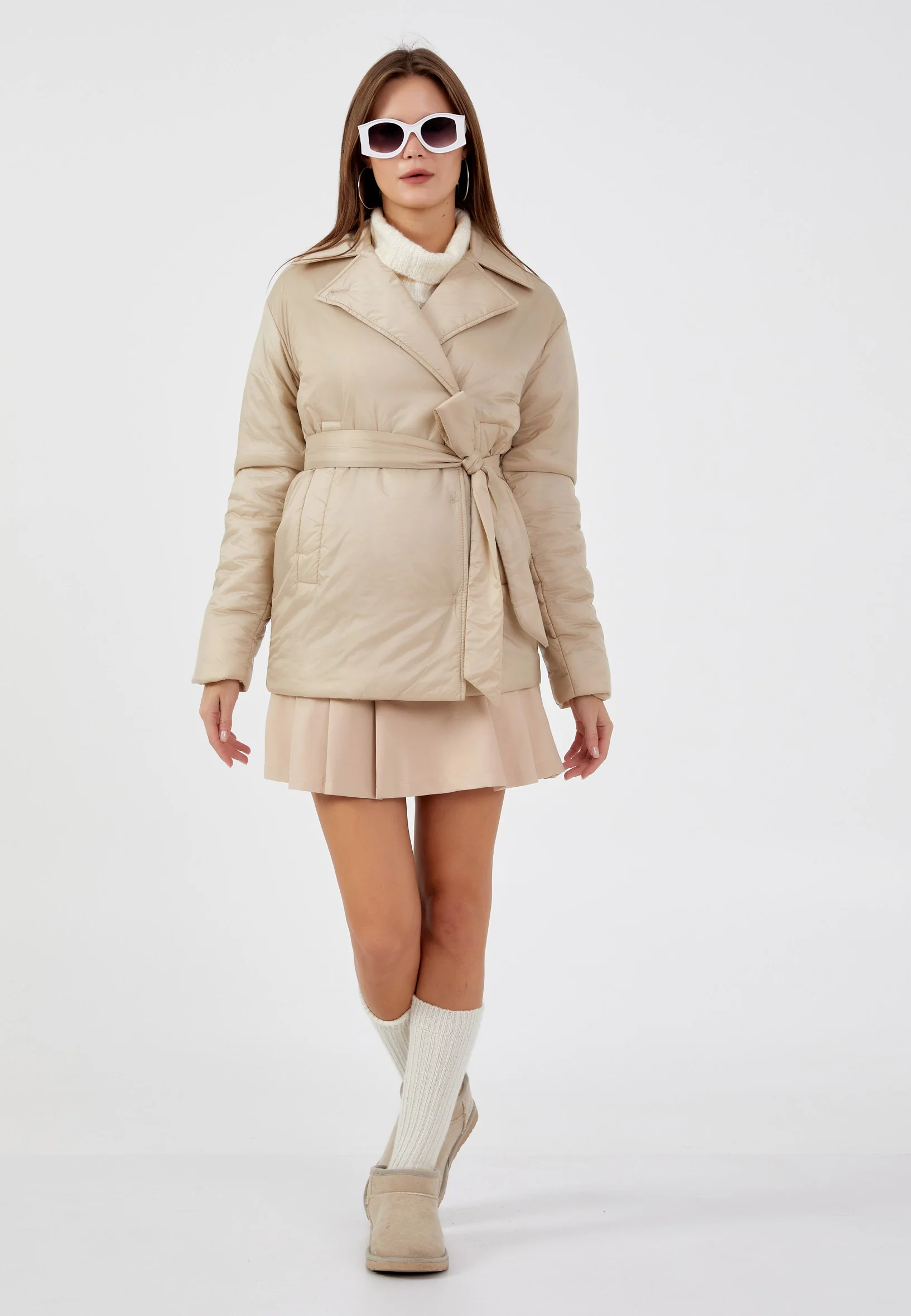Polyester Solid Color Regular Coat mml0452 - Image 5