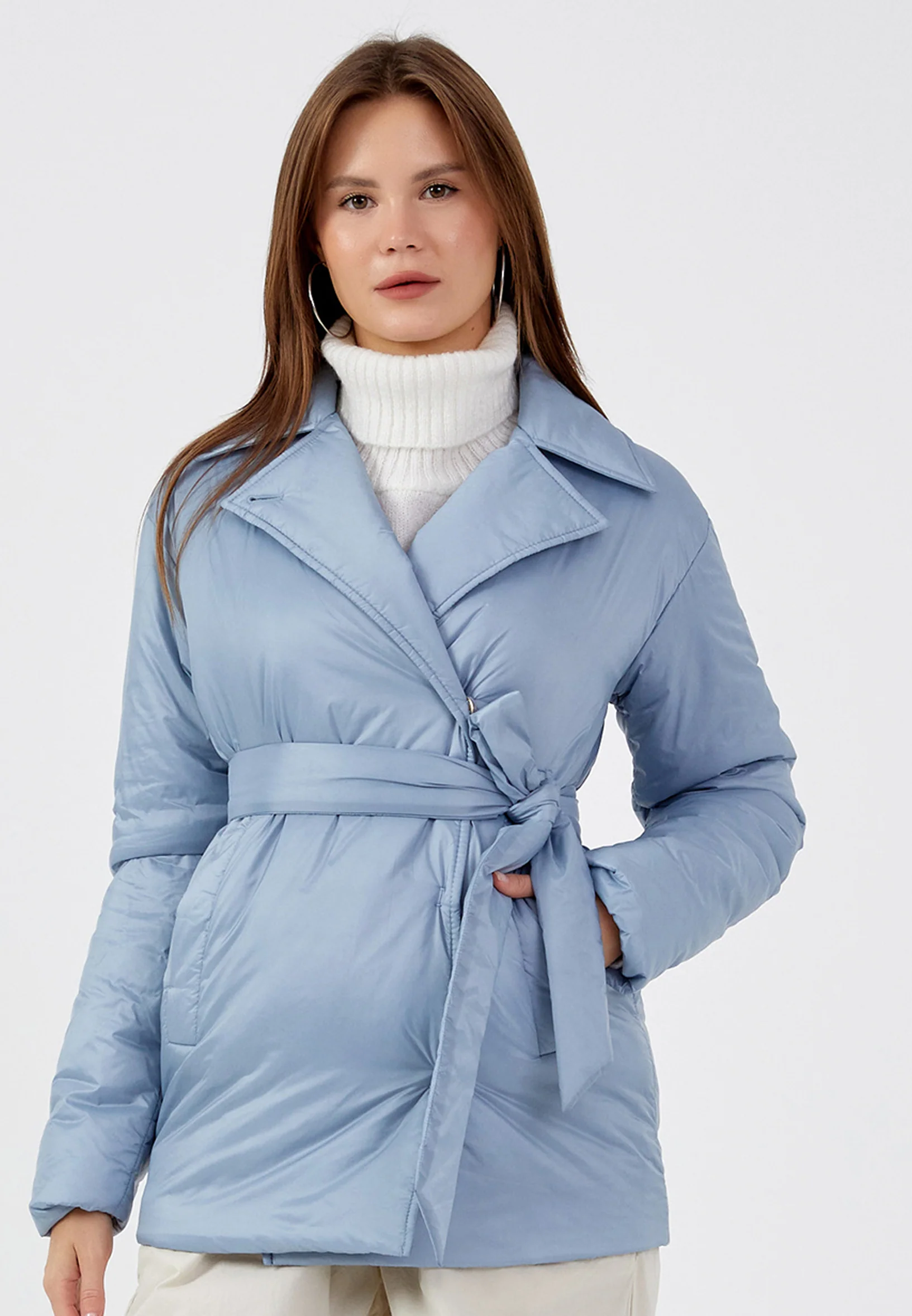 Polyester Solid Color Regular Coat mml0452 - Image 6