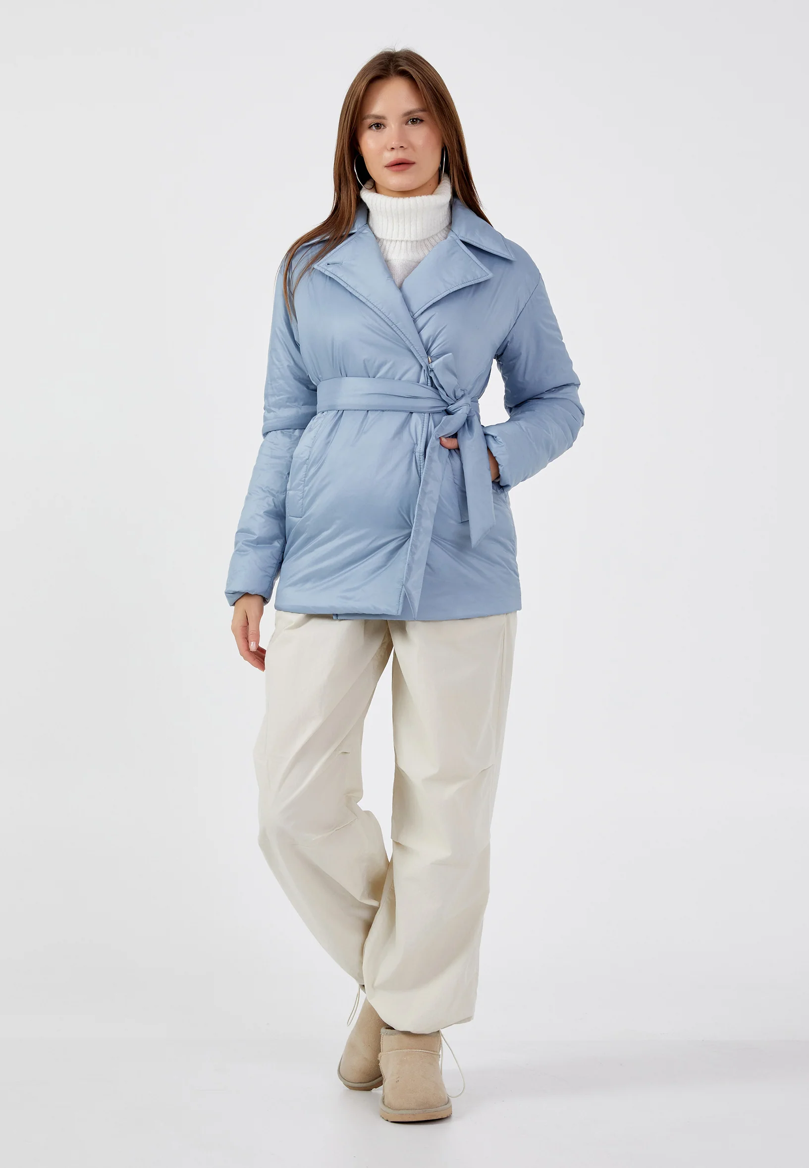 Polyester Solid Color Regular Coat mml0452 - Image 7