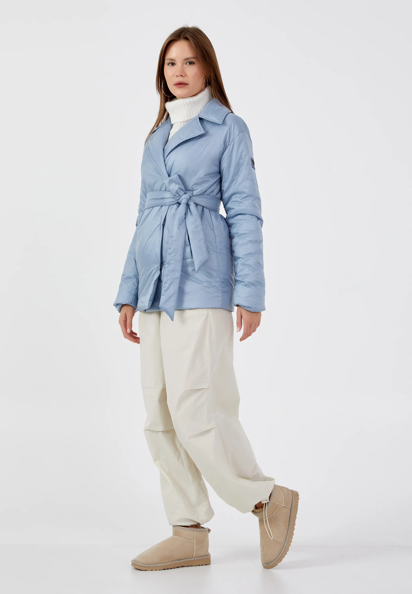 Polyester Solid Color Regular Coat mml0452 - Image 8