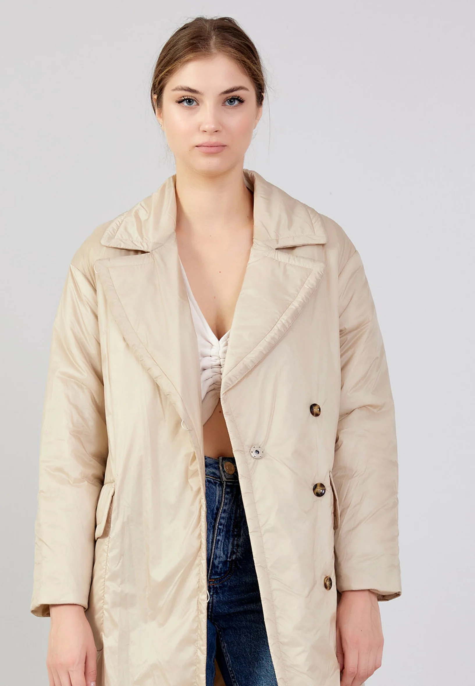 Polyester Solid Color Regular Coat mml0455