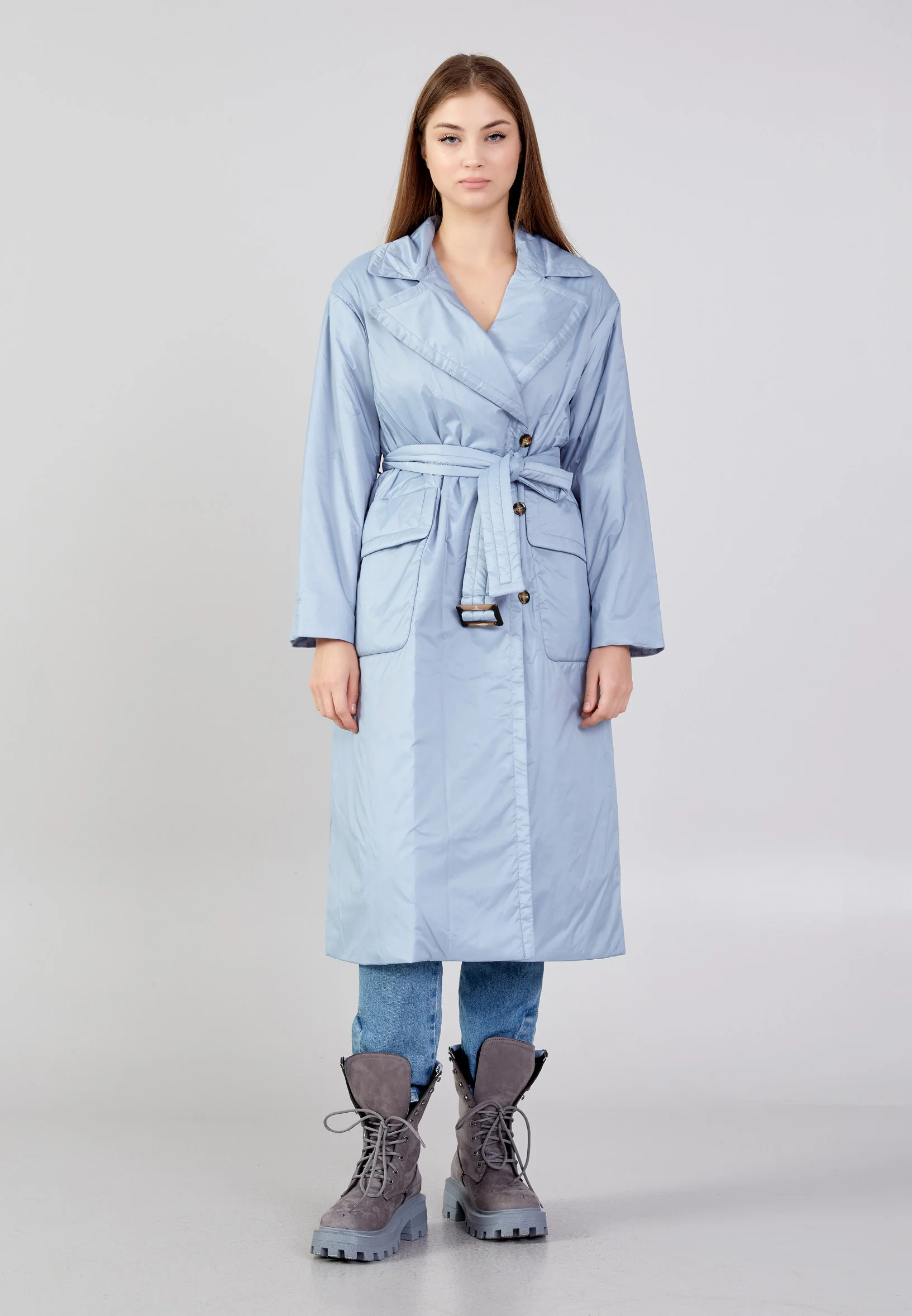 Polyester Solid Color Regular Coat mml0455 - Image 10