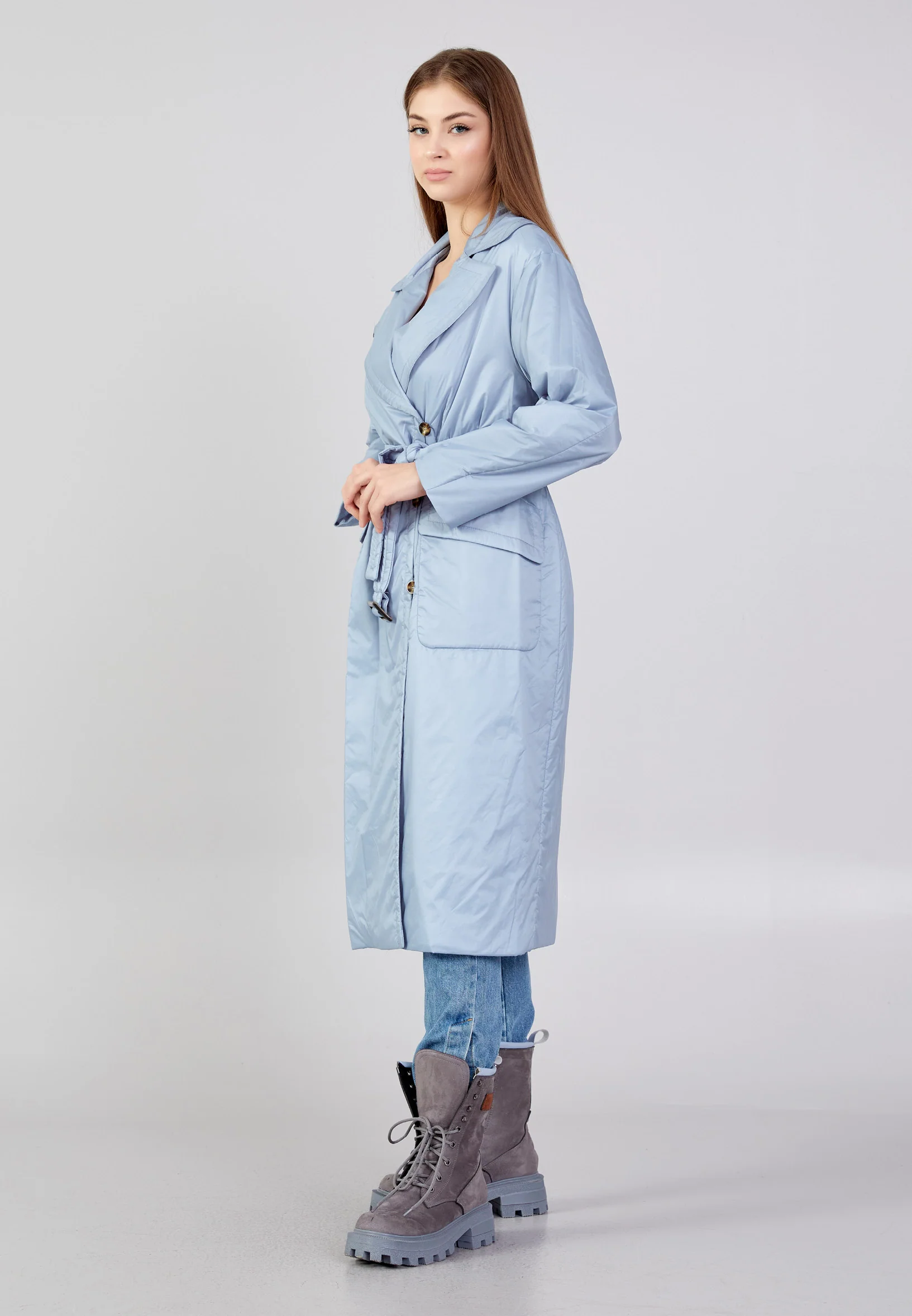 Polyester Solid Color Regular Coat mml0455 - Image 11