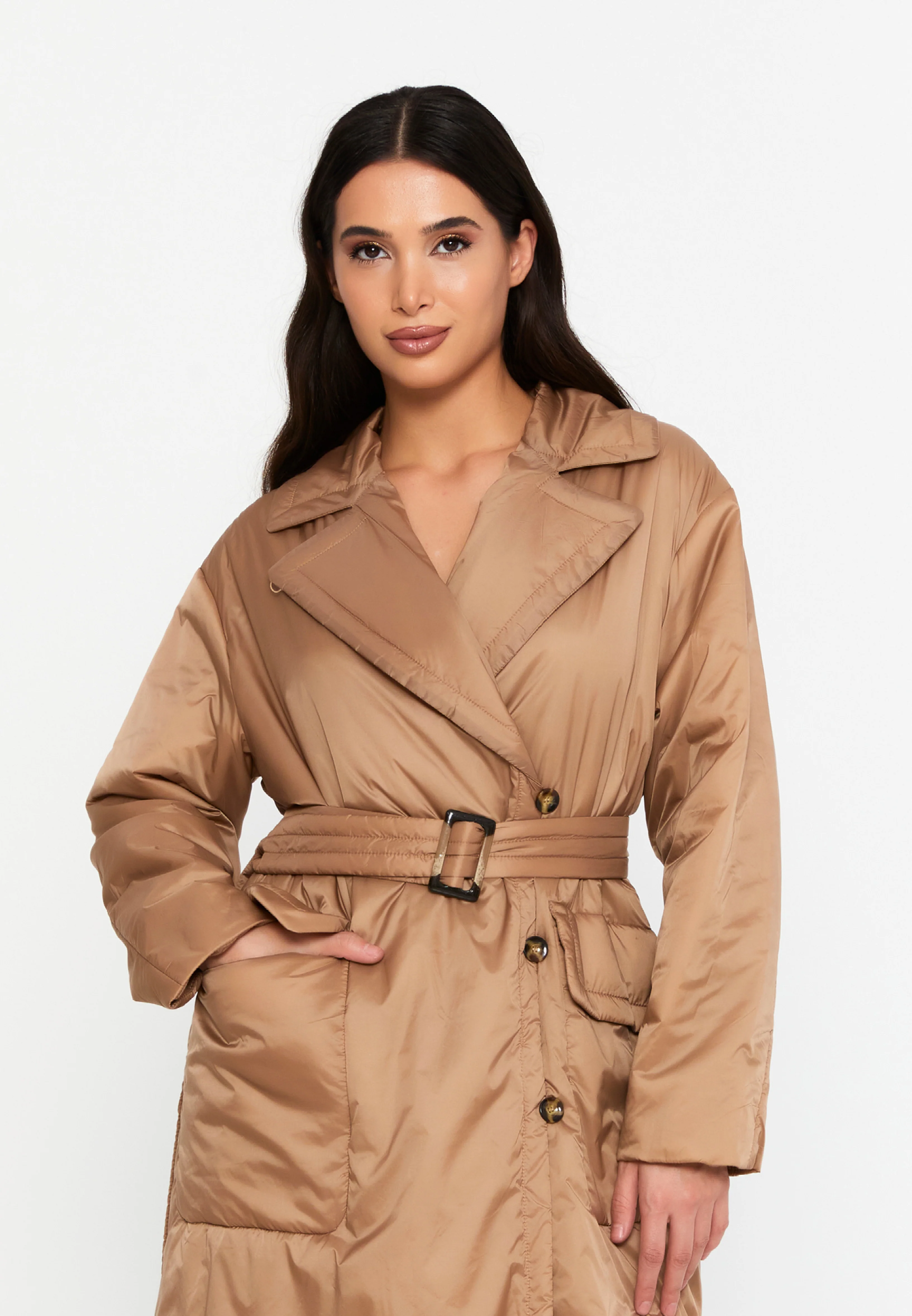 Polyester Solid Color Regular Coat mml0455 - Image 13