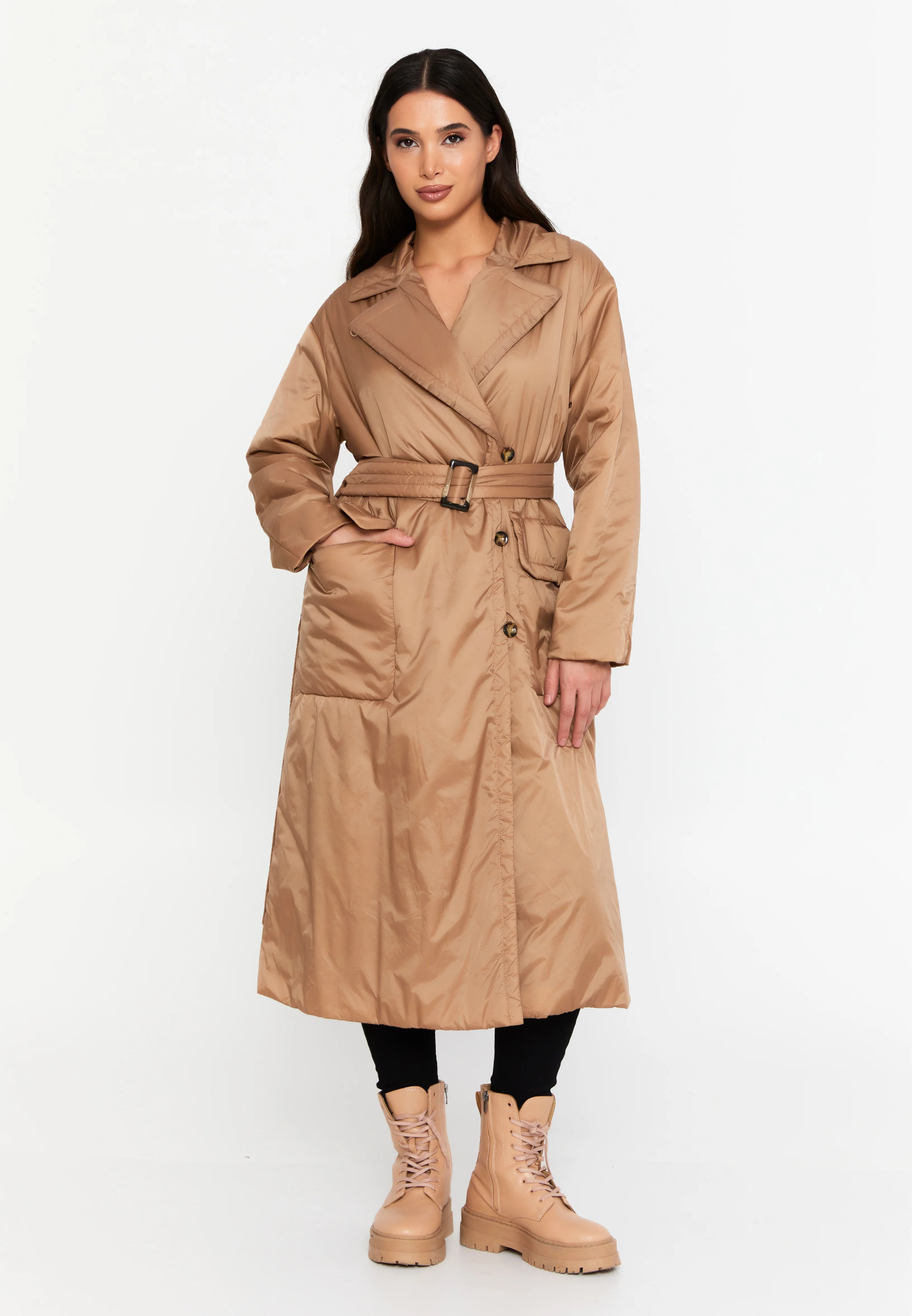 Polyester Solid Color Regular Coat mml0455 - Image 14