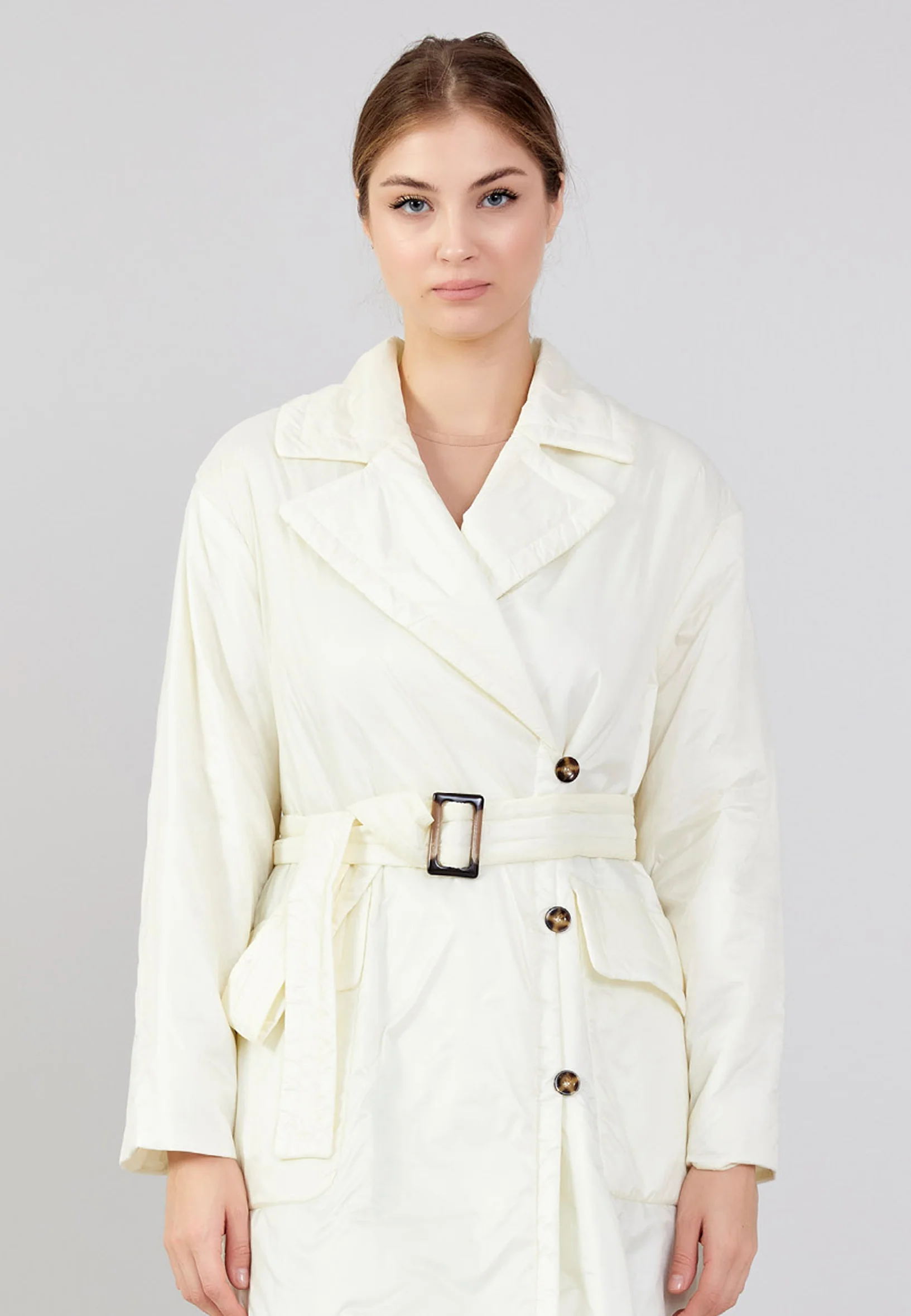 Polyester Solid Color Regular Coat mml0455 - Image 17