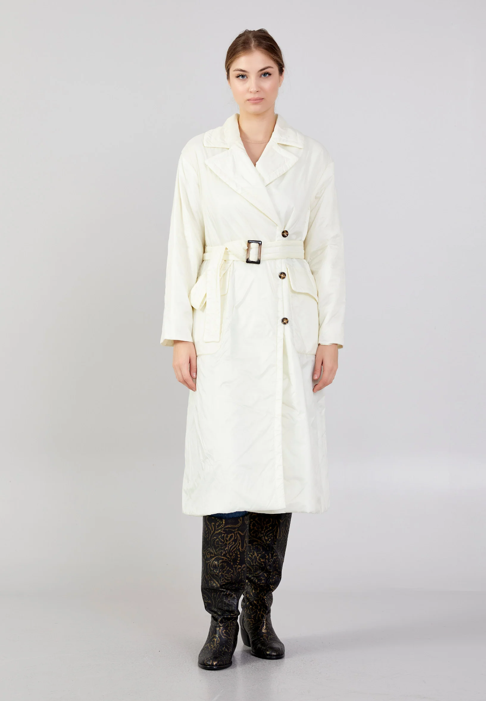 Polyester Solid Color Regular Coat mml0455 - Image 18