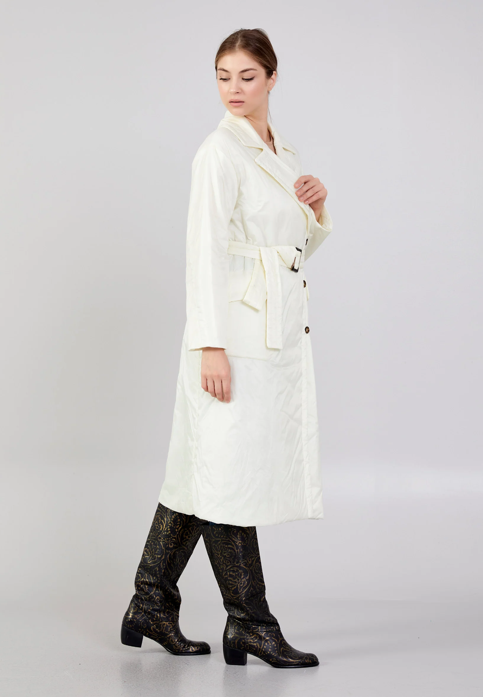 Polyester Solid Color Regular Coat mml0455 - Image 19