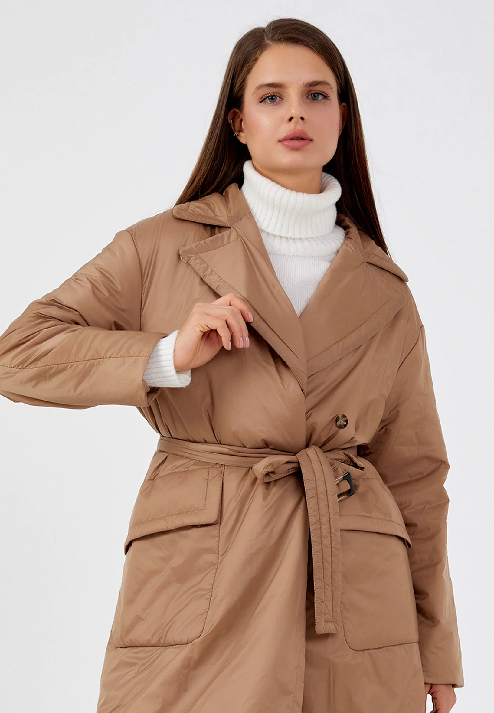 Polyester Solid Color Regular Coat mml0455 - Image 21