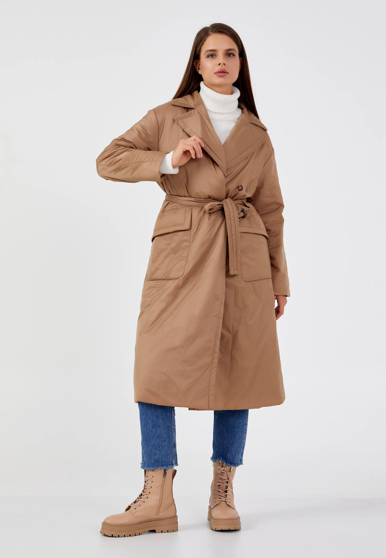 Polyester Solid Color Regular Coat mml0455 - Image 22