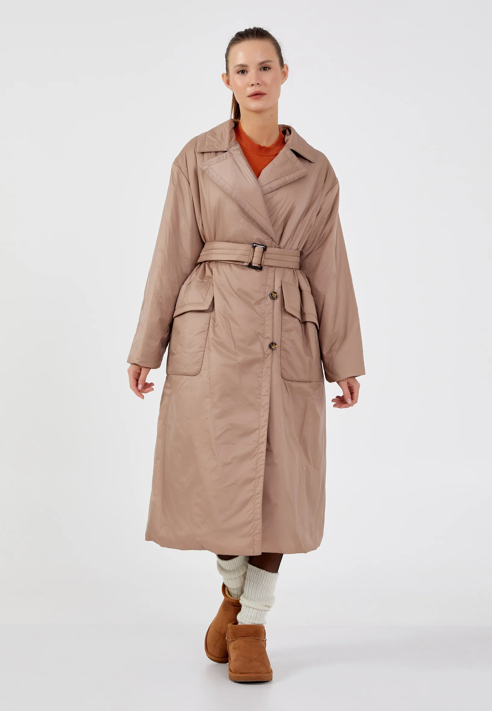 Polyester Solid Color Regular Coat mml0455 - Image 26