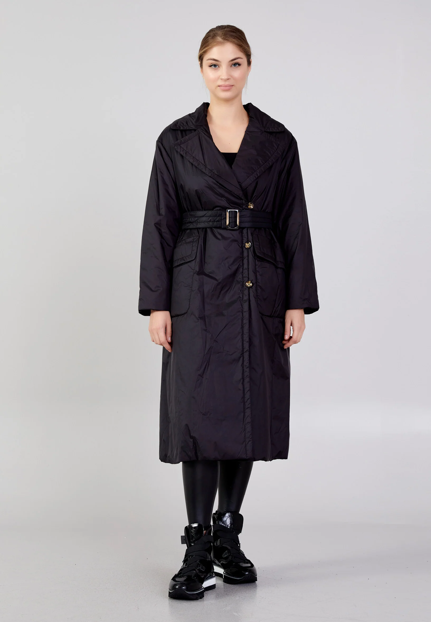 Polyester Solid Color Regular Coat mml0455 - Image 6