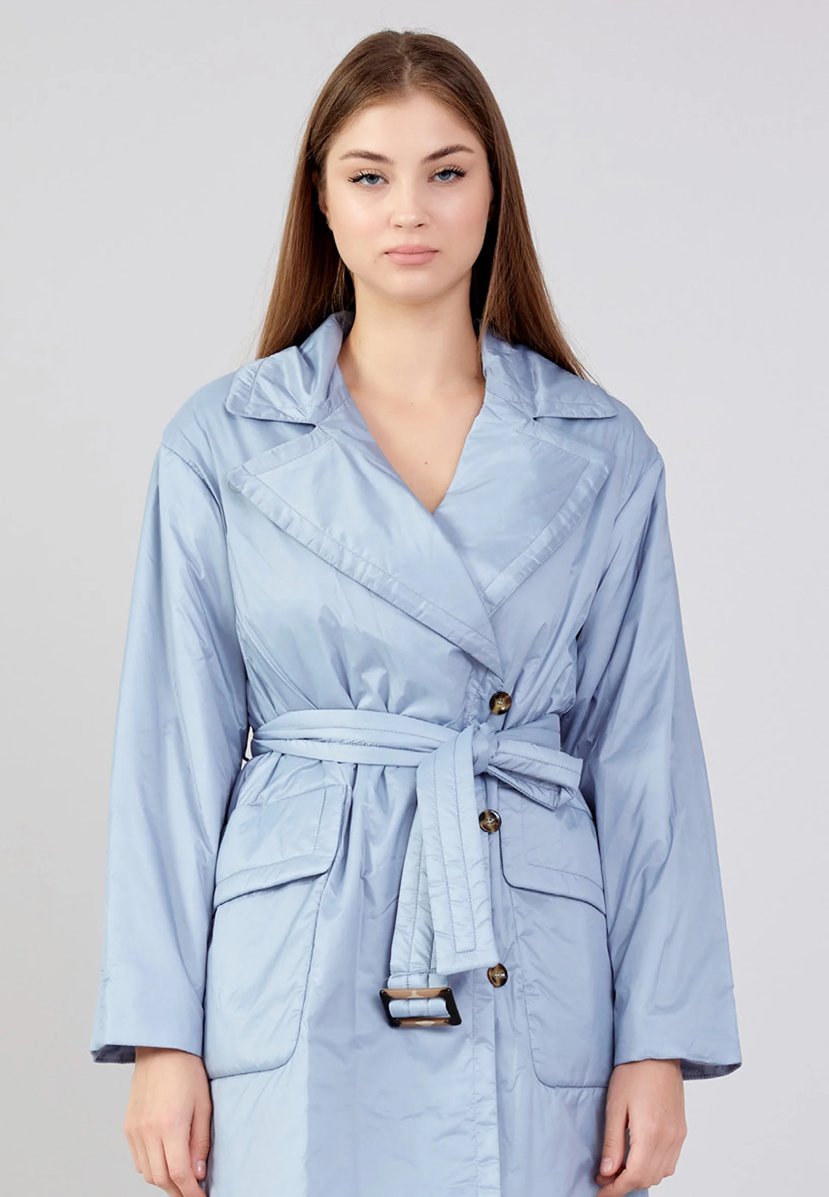 Polyester Solid Color Regular Coat mml0455 - Image 9